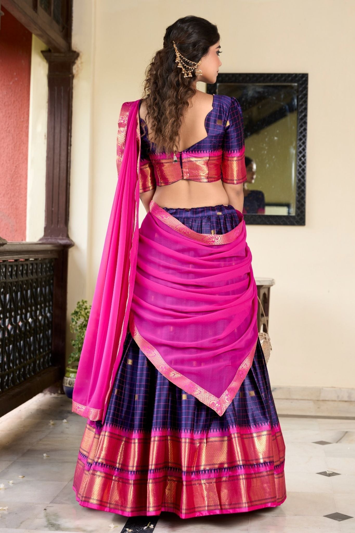 Cotton Silk Weaving Work Paithani Style Lehenga Choli