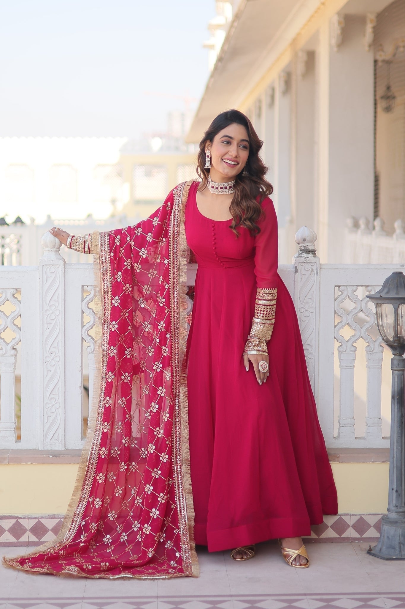 Attractive Perfect Stylish Gown with Dupatta Set