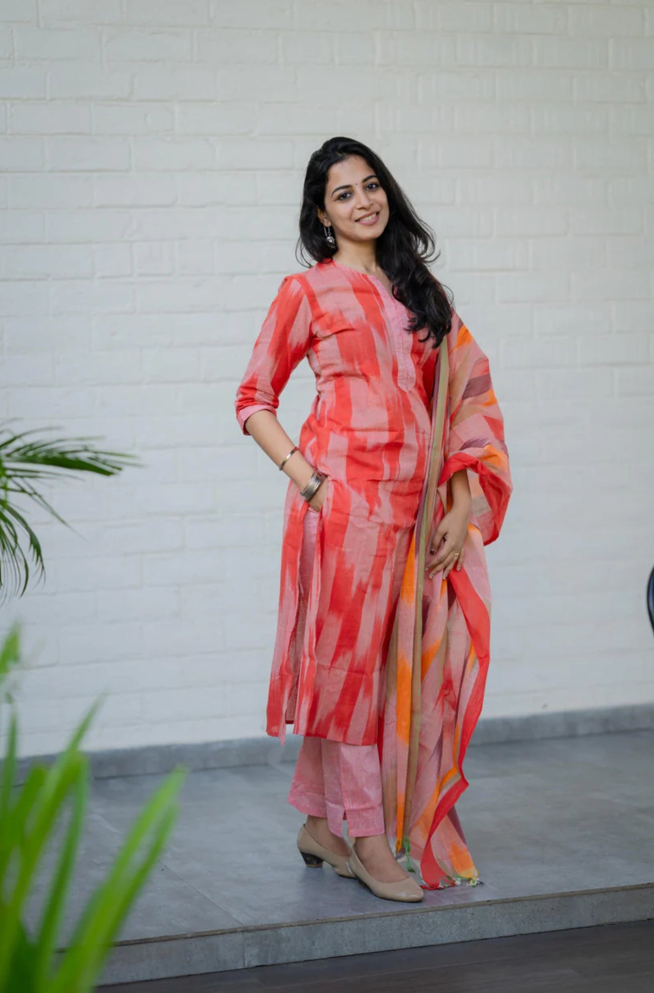 Traditional Ikat Handloom South Cotton Suit Set