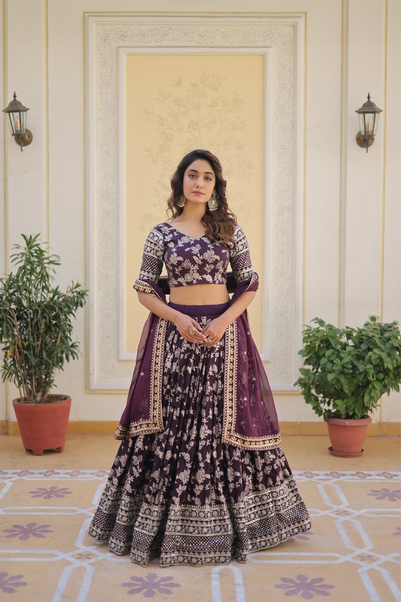 Pure Viscose Stylish Designer Jacquard Lehenga Choli