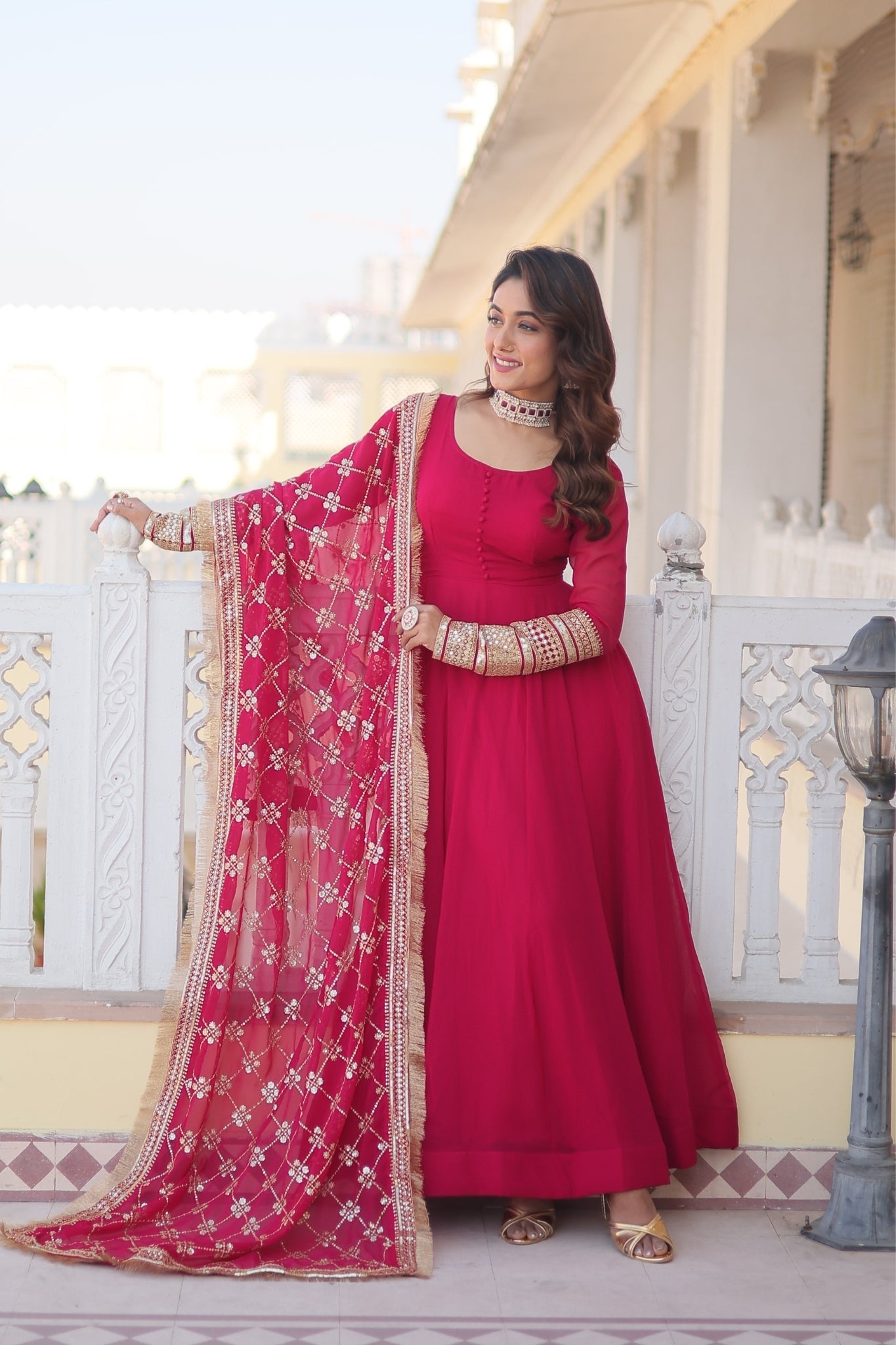 Attractive Perfect Stylish Gown with Dupatta Set