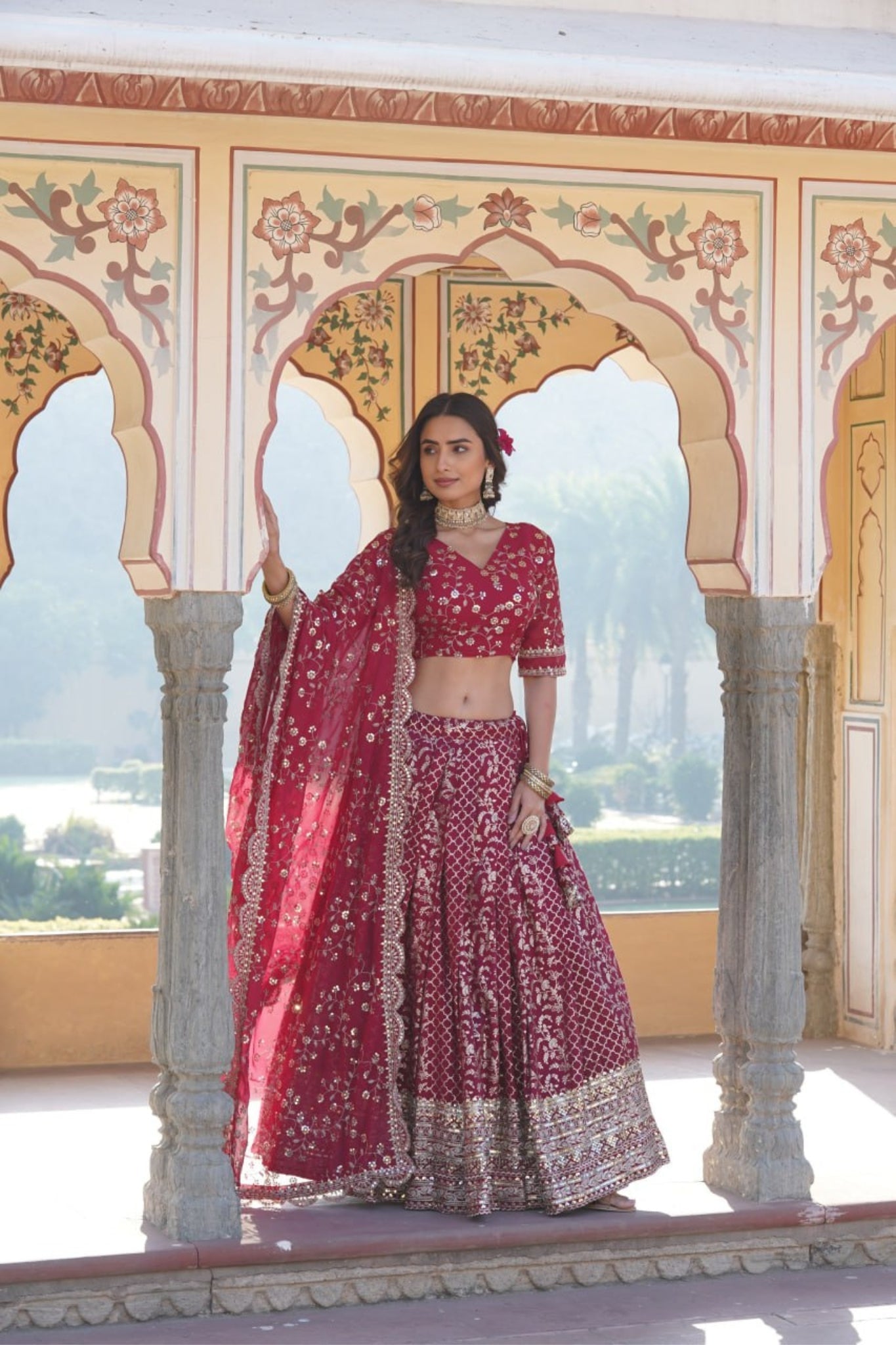 Designer Pure Viscose Jacquard Stylish Lehenga Choli