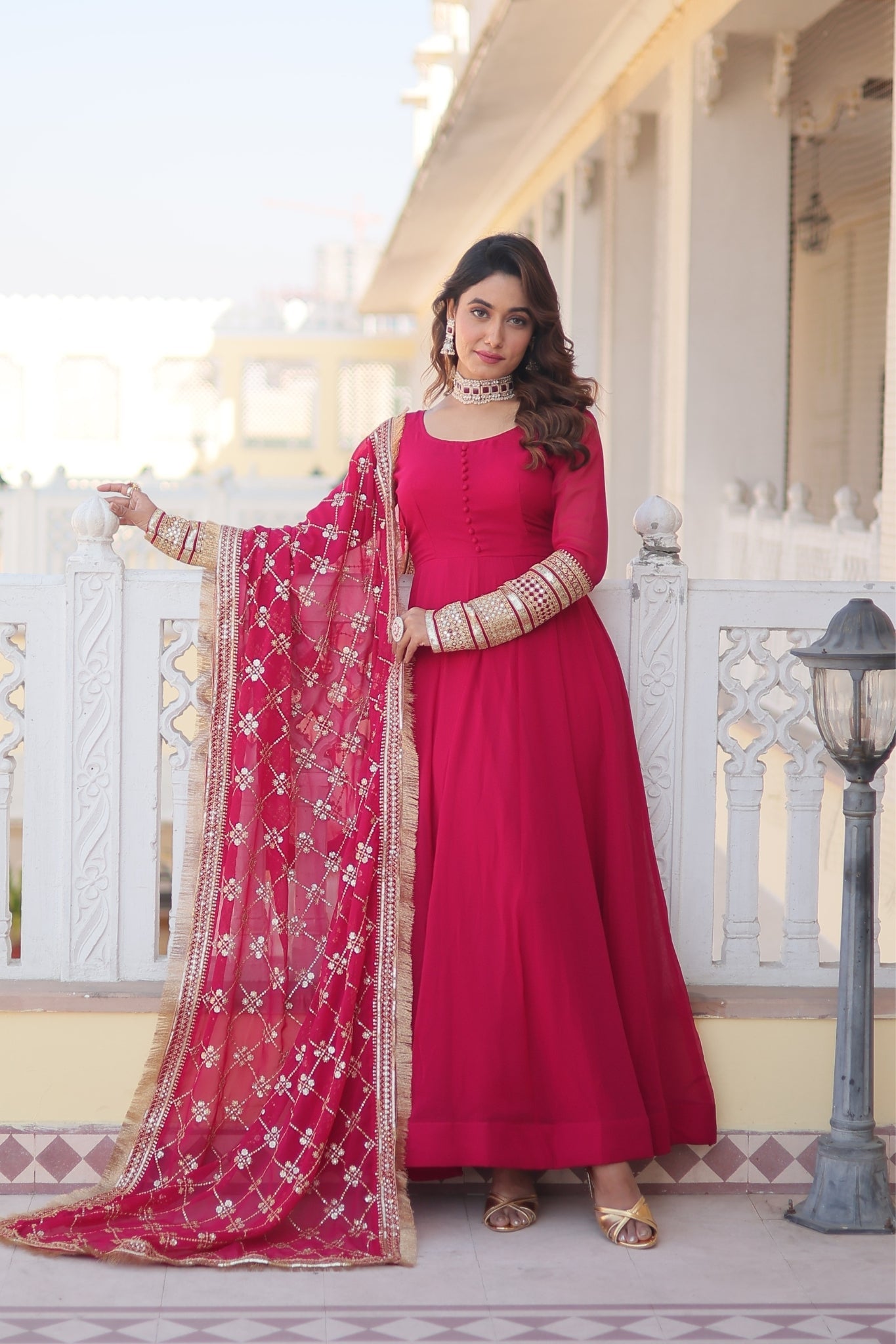 Attractive Perfect Stylish Gown with Dupatta Set