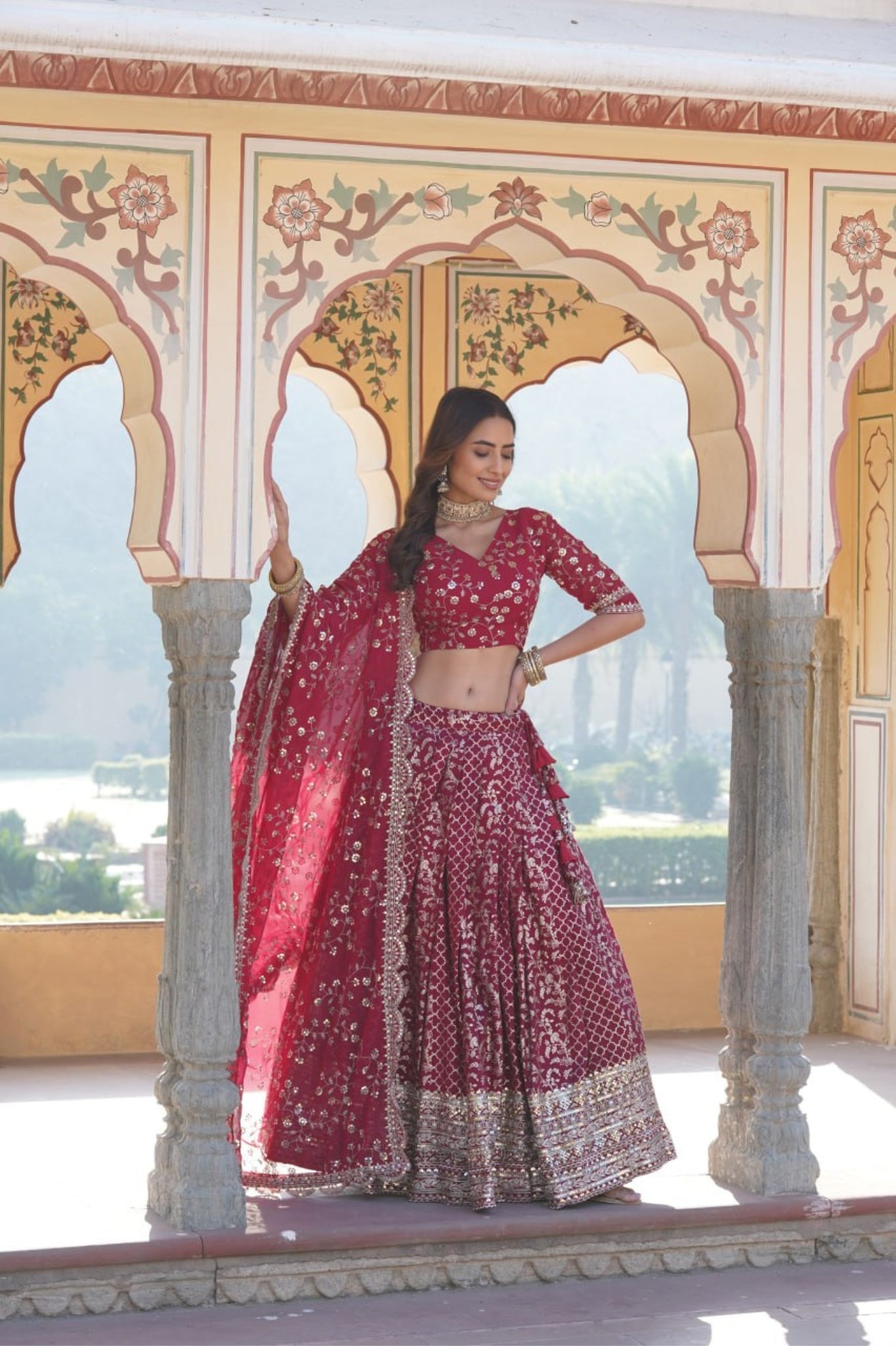 Designer Pure Viscose Jacquard Stylish Lehenga Choli