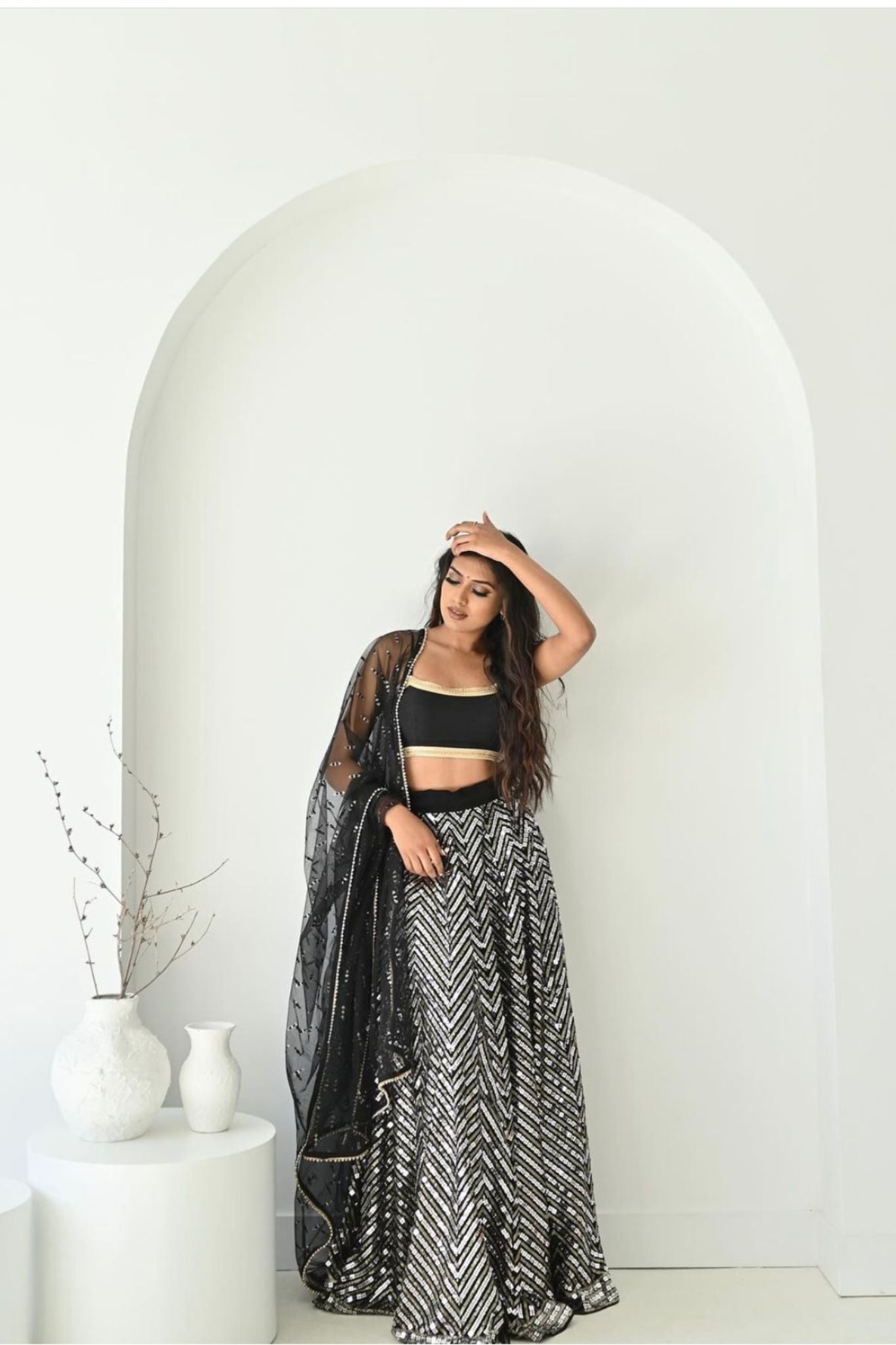 Black Color Georgette lehenga Choli With Sequence Work lehenga For wedding