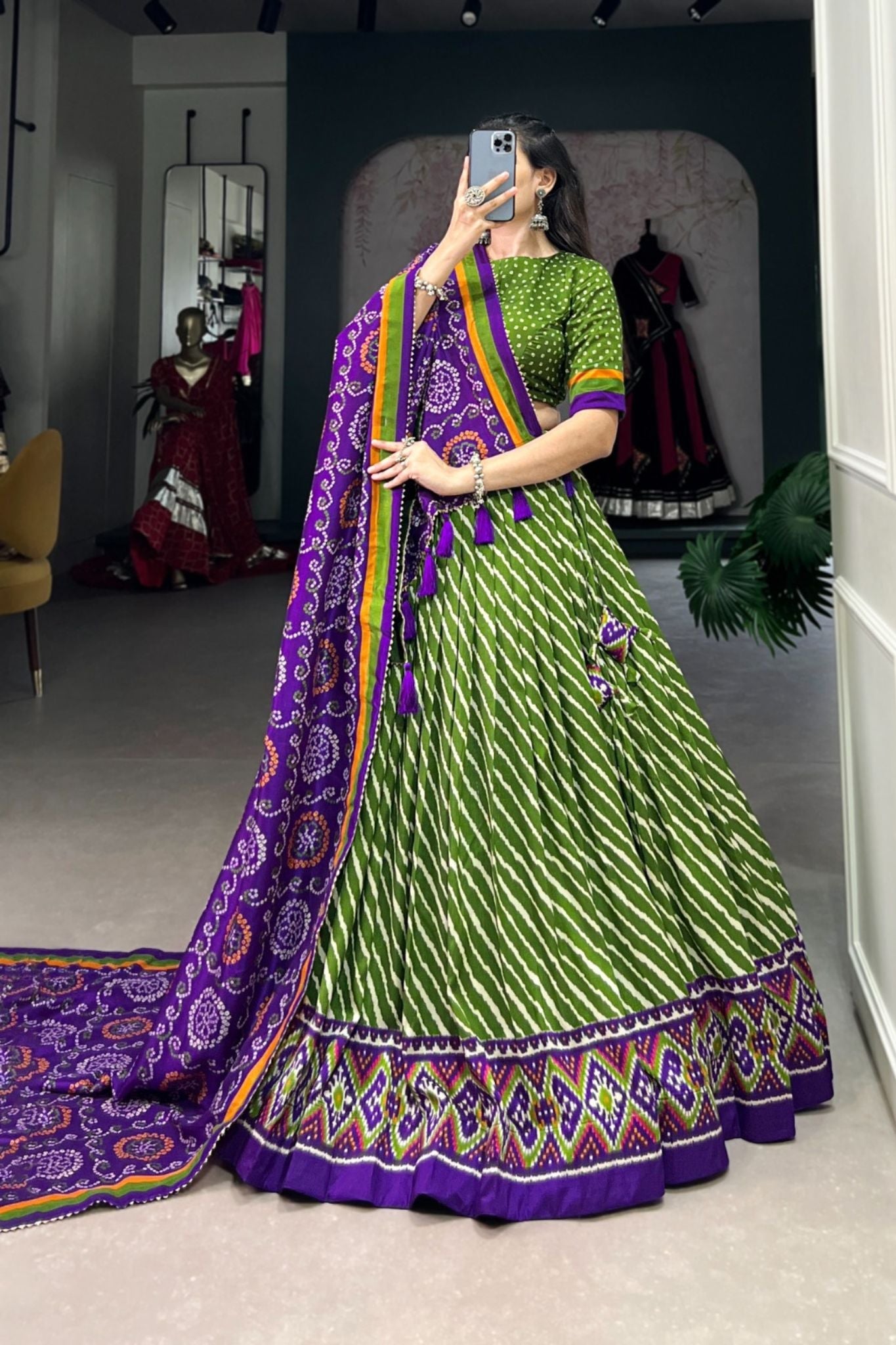 Embrace Patola Leheriyu Printed Lehenga Choli