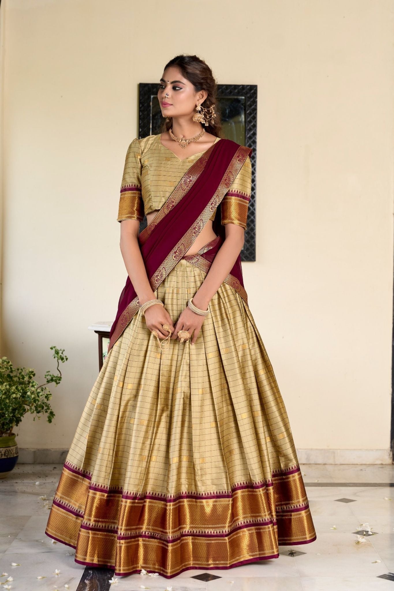 Cotton Silk Weaving Work Paithani Style Lehenga Choli