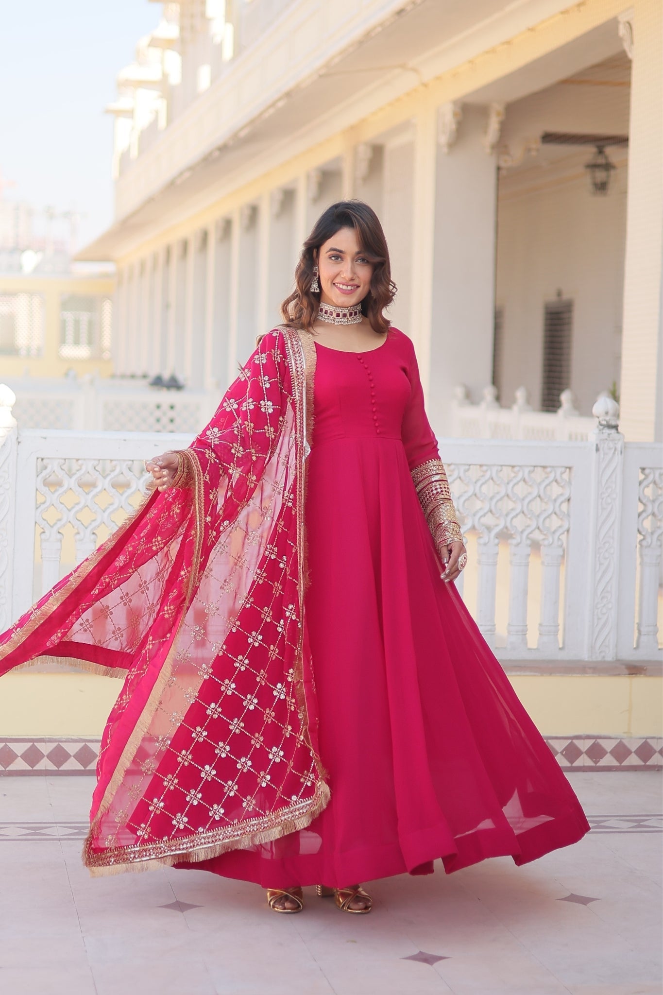 Attractive Perfect Stylish Gown with Dupatta Set