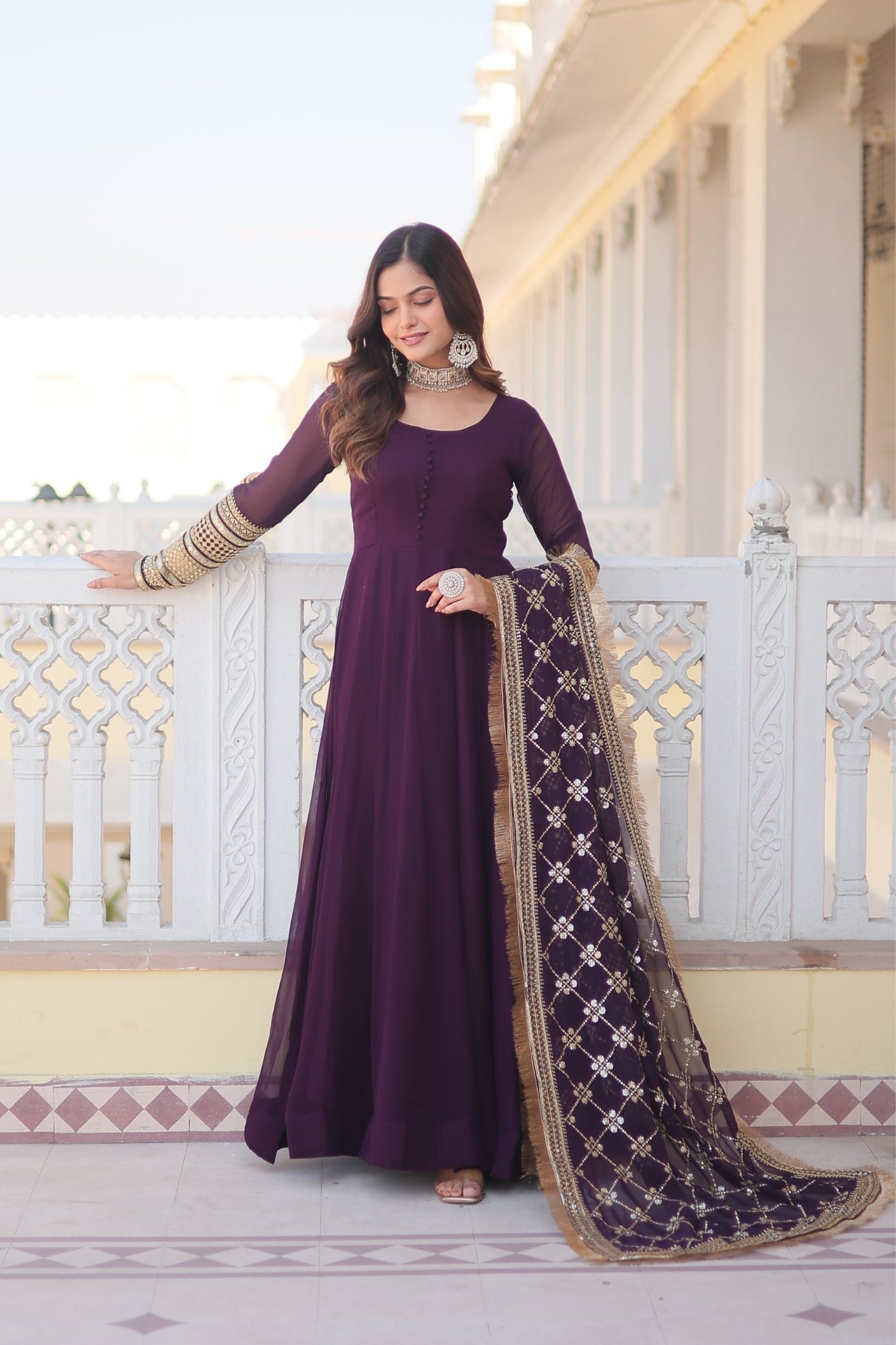 Attractive Perfect Stylish Gown with Dupatta Set