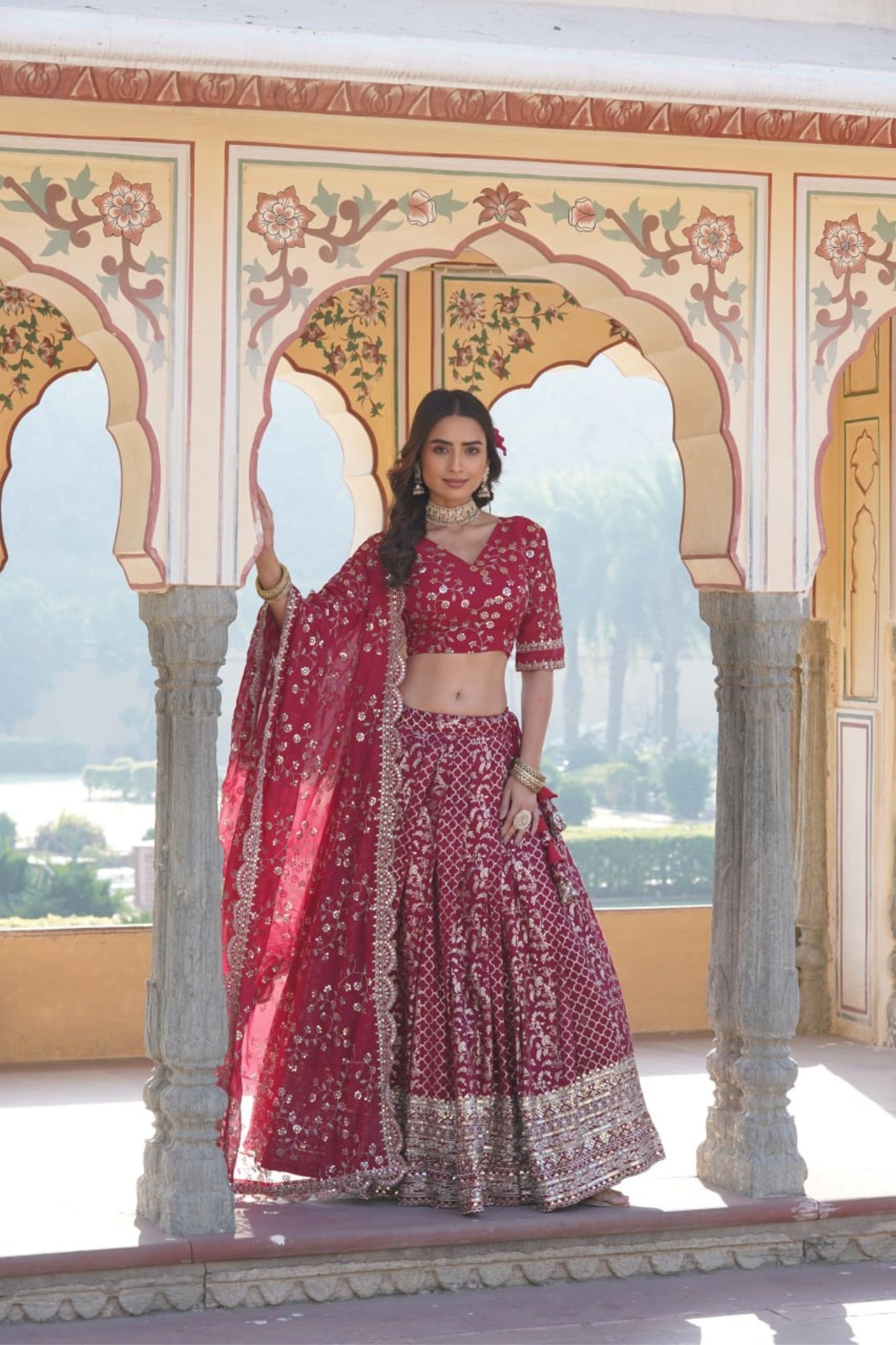 Designer Pure Viscose Jacquard Stylish Lehenga Choli