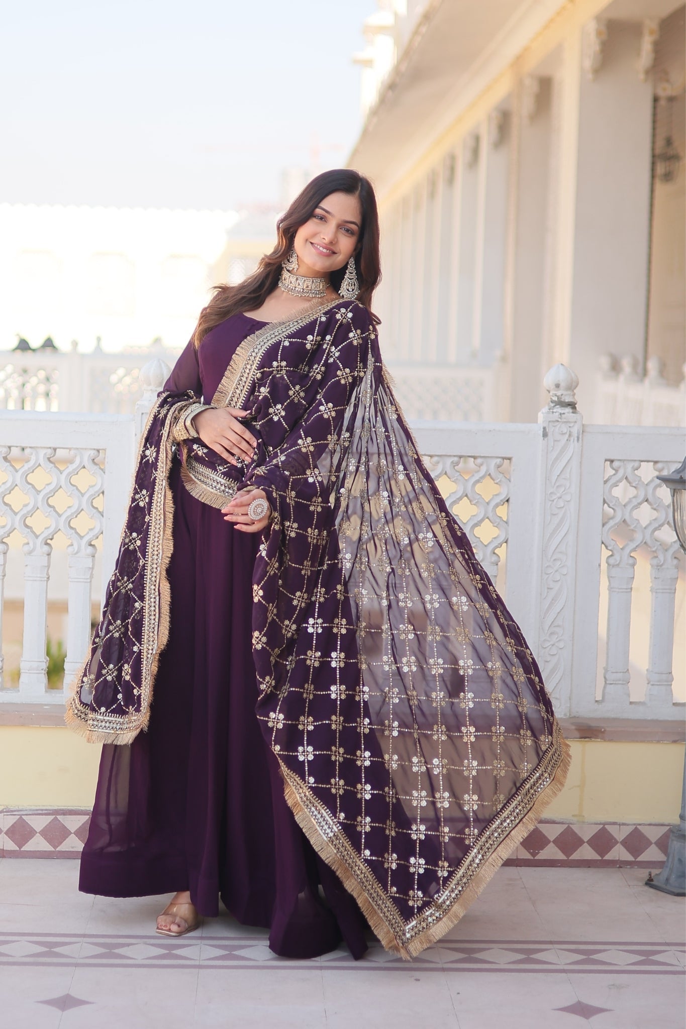 Attractive Perfect Stylish Gown with Dupatta Set