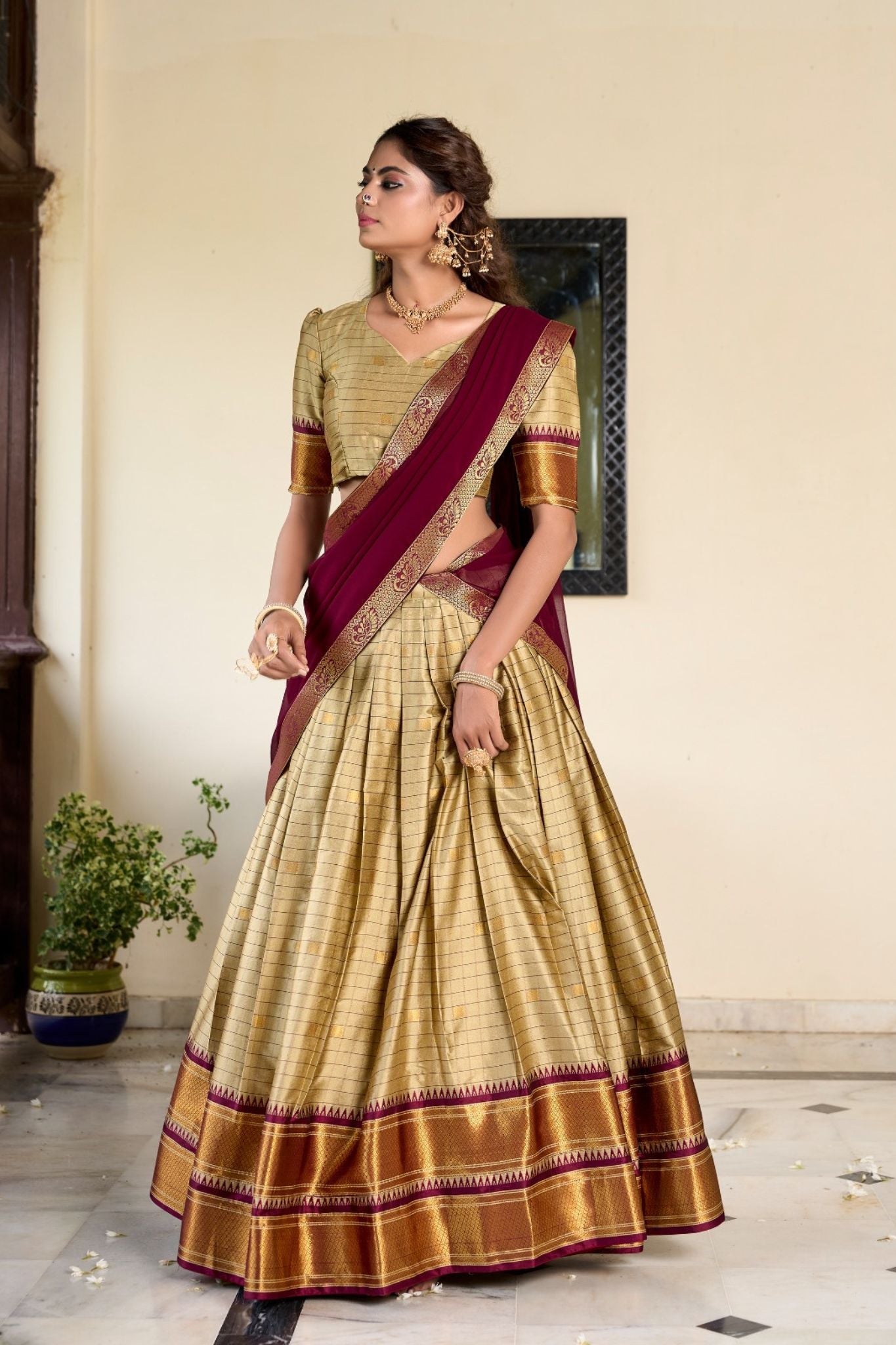 Cotton Silk Weaving Work Paithani Style Lehenga Choli