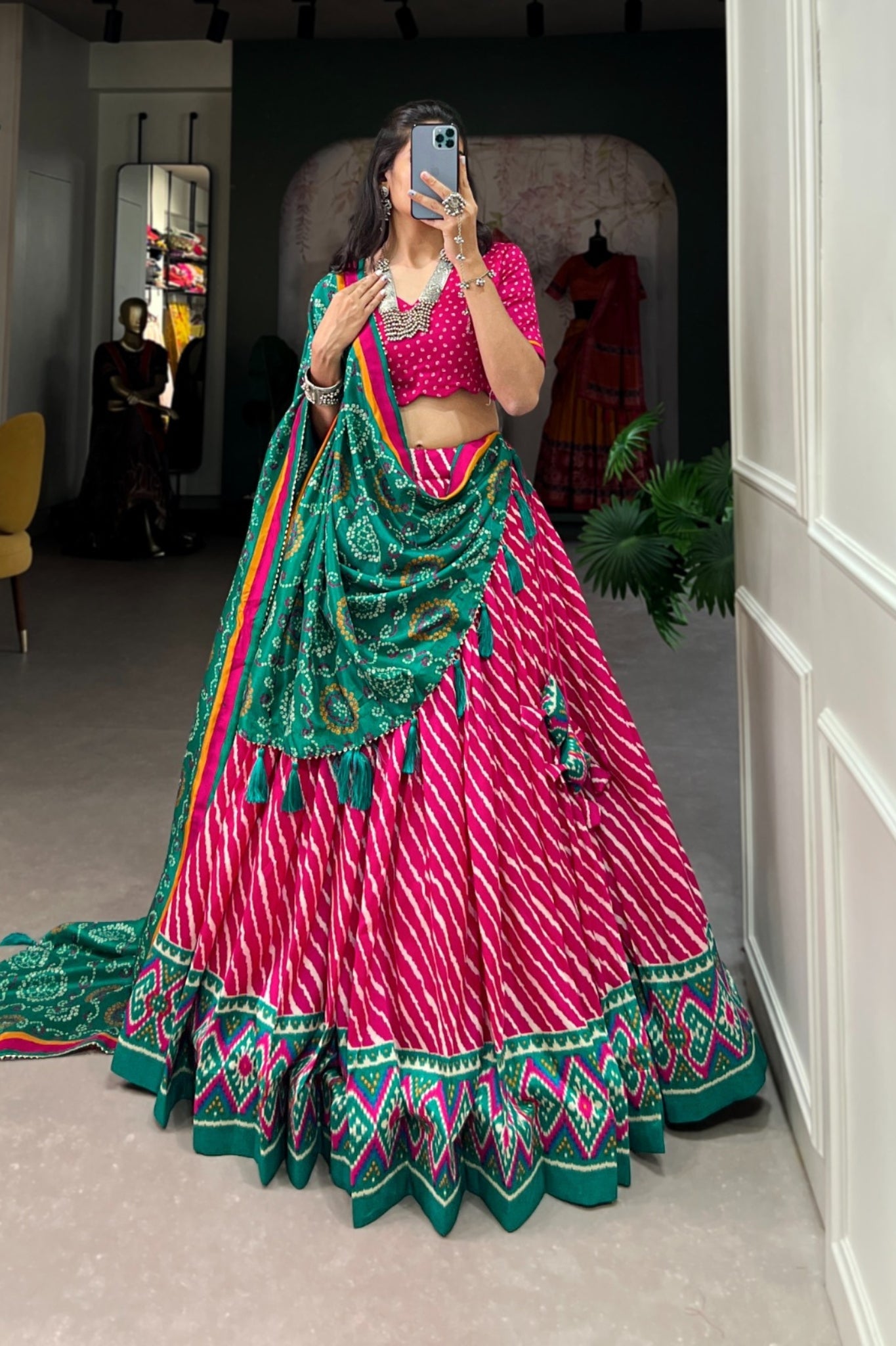 Embrace Patola Leheriyu Printed Lehenga Choli