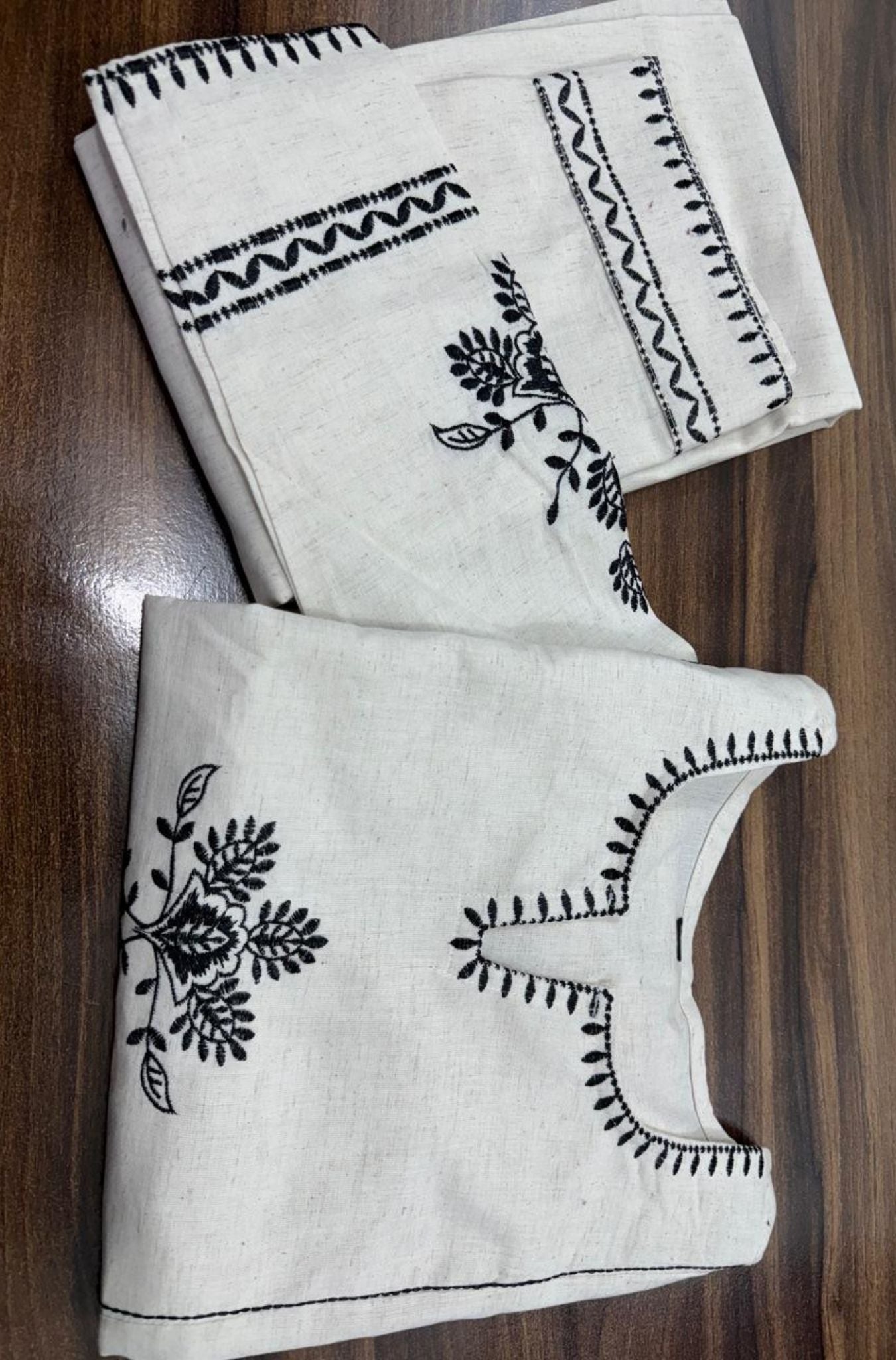 White Color Embroidery Work Kurta Pant