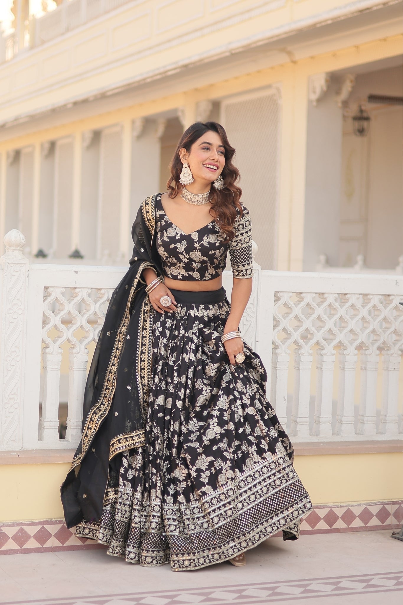 Pure Viscose Stylish Designer Jacquard Lehenga Choli