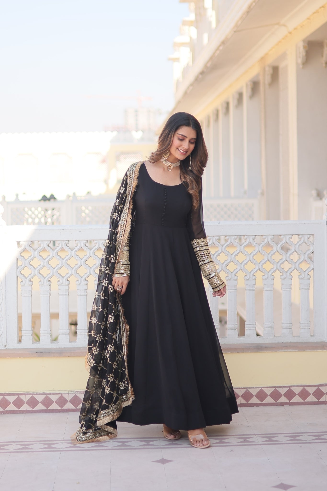 Attractive Perfect Stylish Gown with Dupatta Set