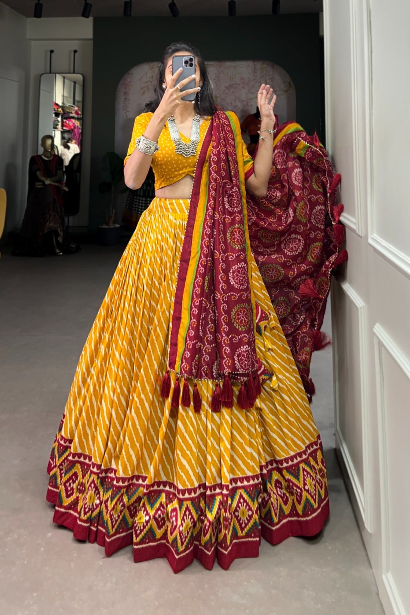 Embrace Patola Leheriyu Printed Lehenga Choli