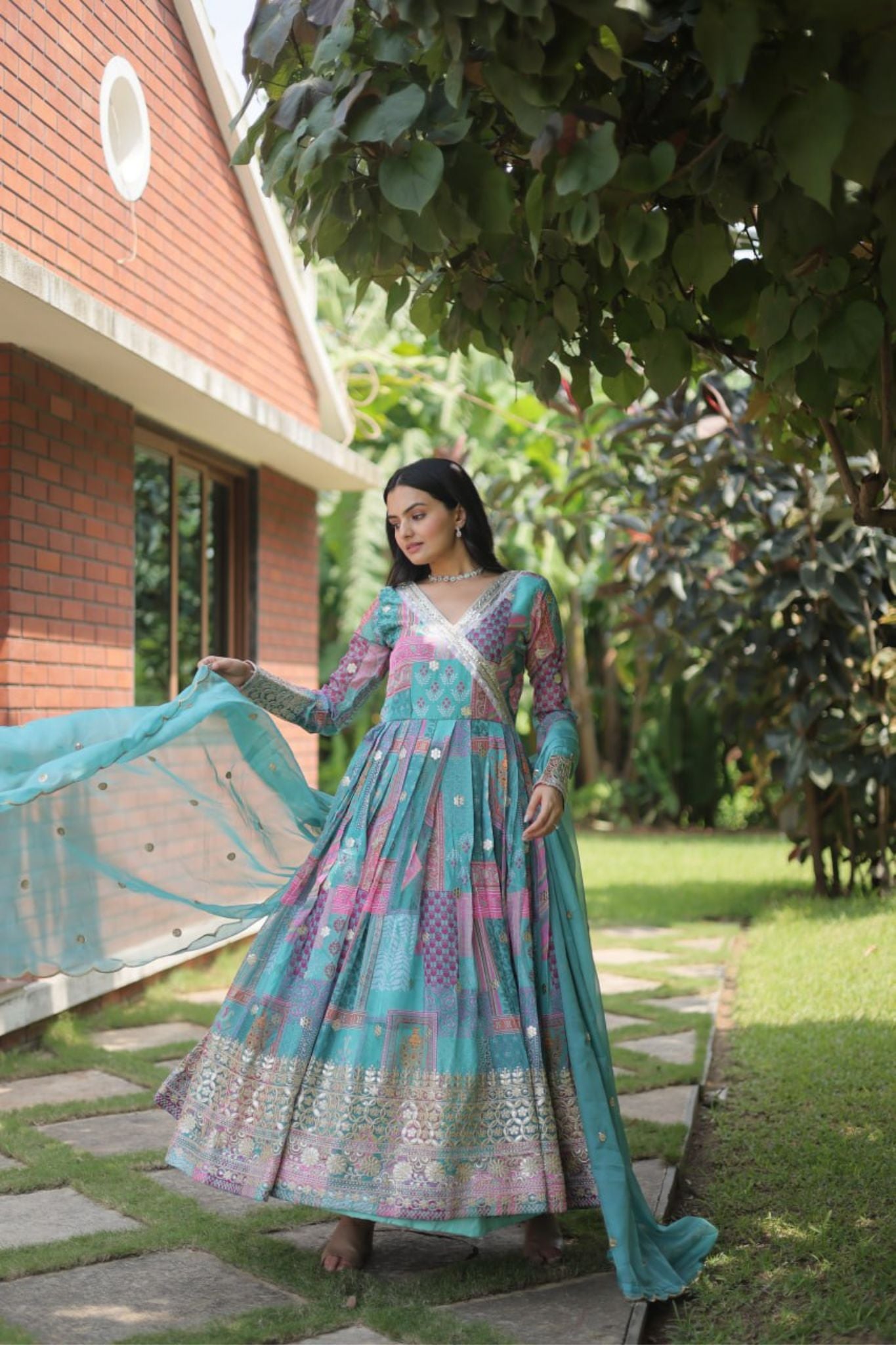 Elegant Ensembles Designer Readymade Gown With Dupatta Collections