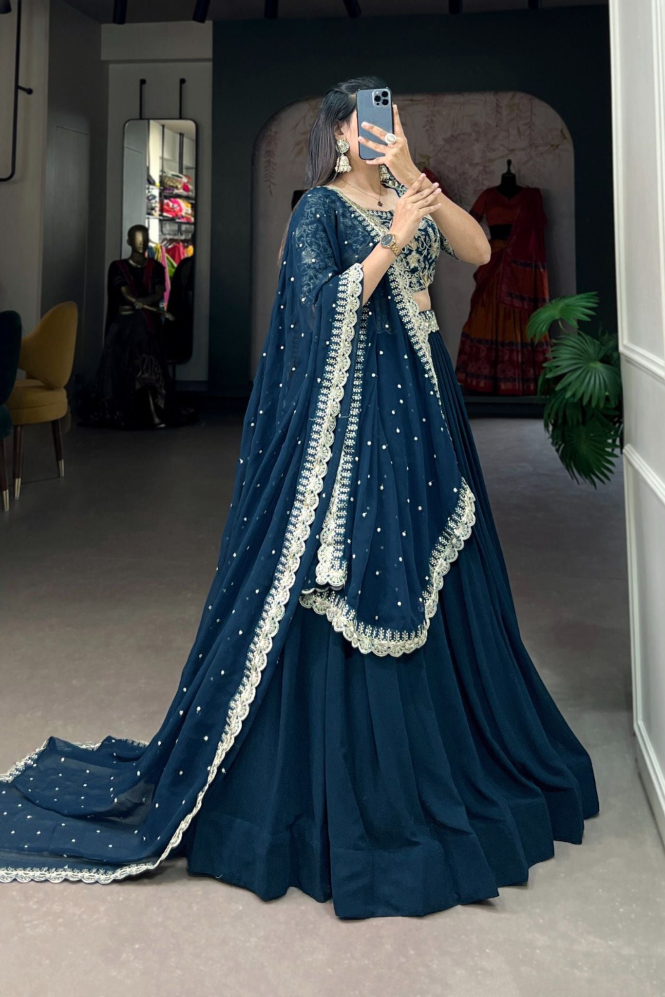 Sequins Royal Bliss Embroidered Georgette Lehenga Choli