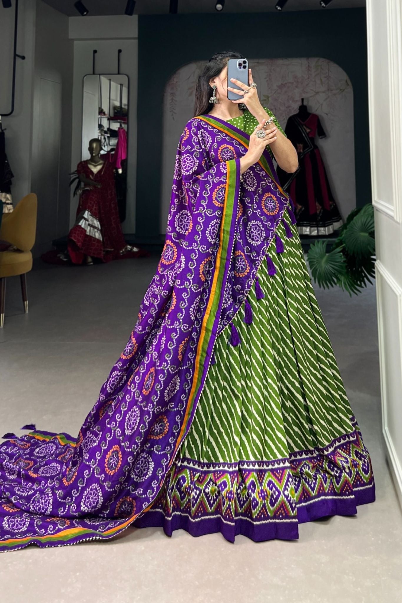 Embrace Patola Leheriyu Printed Lehenga Choli