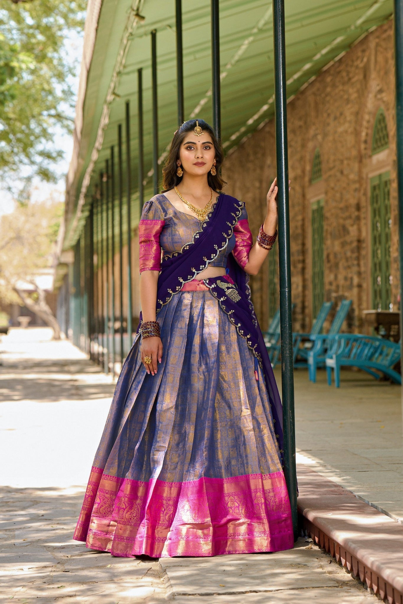 Elegance Kanjivaram Zari Work Lehenga Choli