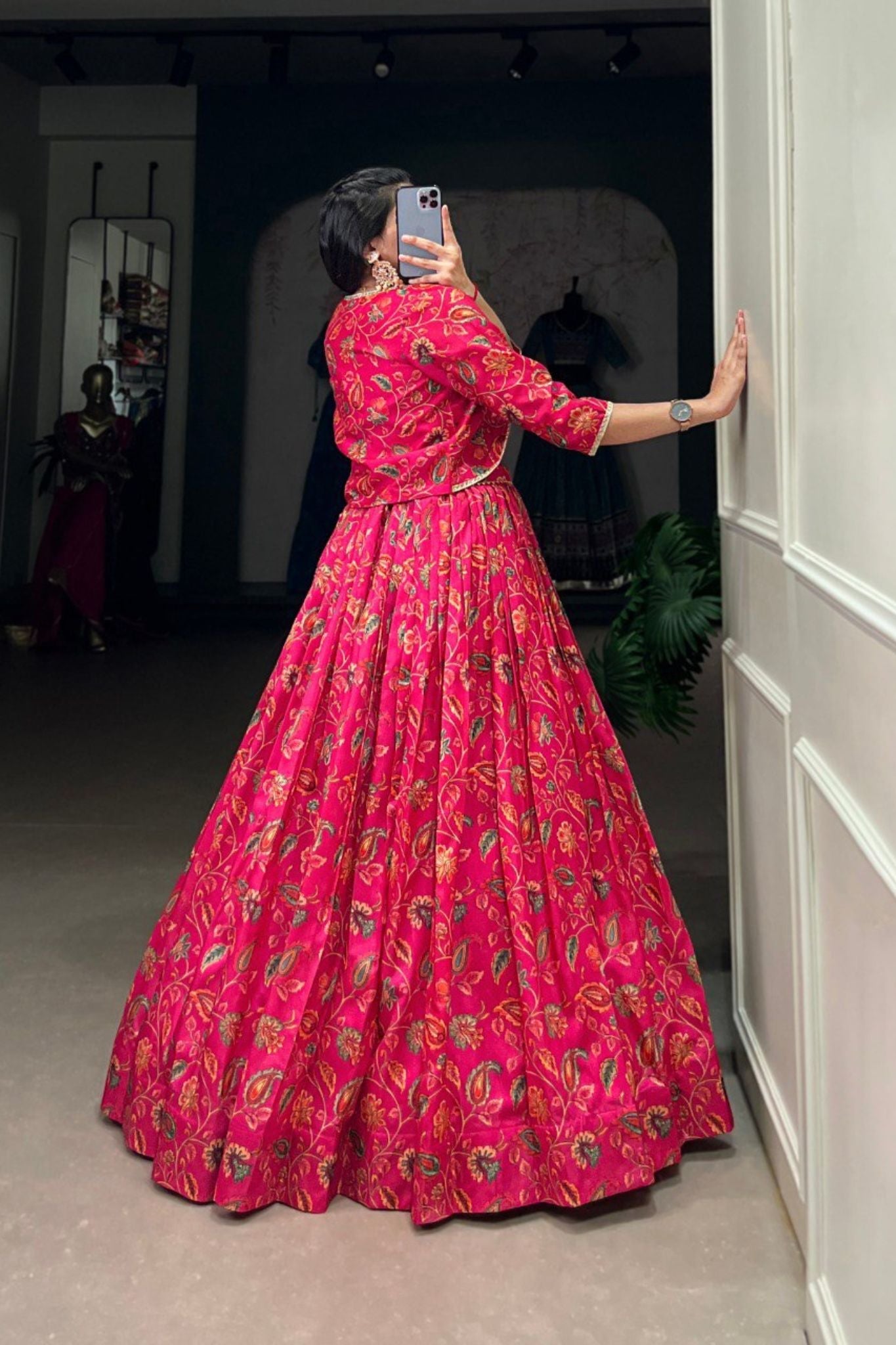 Embrace Printed Pink Elegance Wedding Lehenga