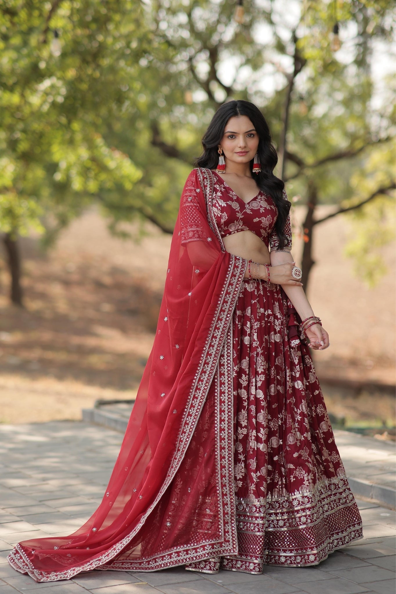 Pure Viscose Stylish Designer Jacquard Lehenga Choli