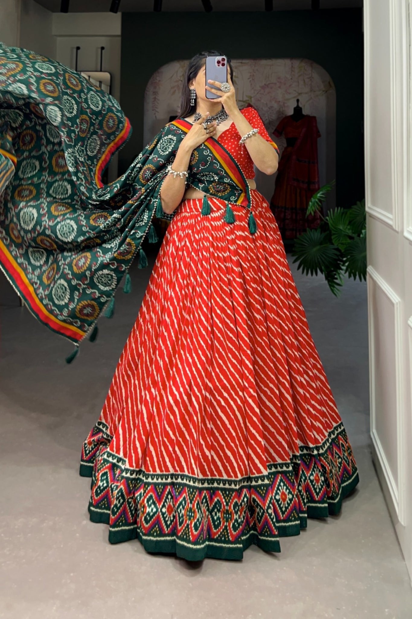 Embrace Patola Leheriyu Printed Lehenga Choli