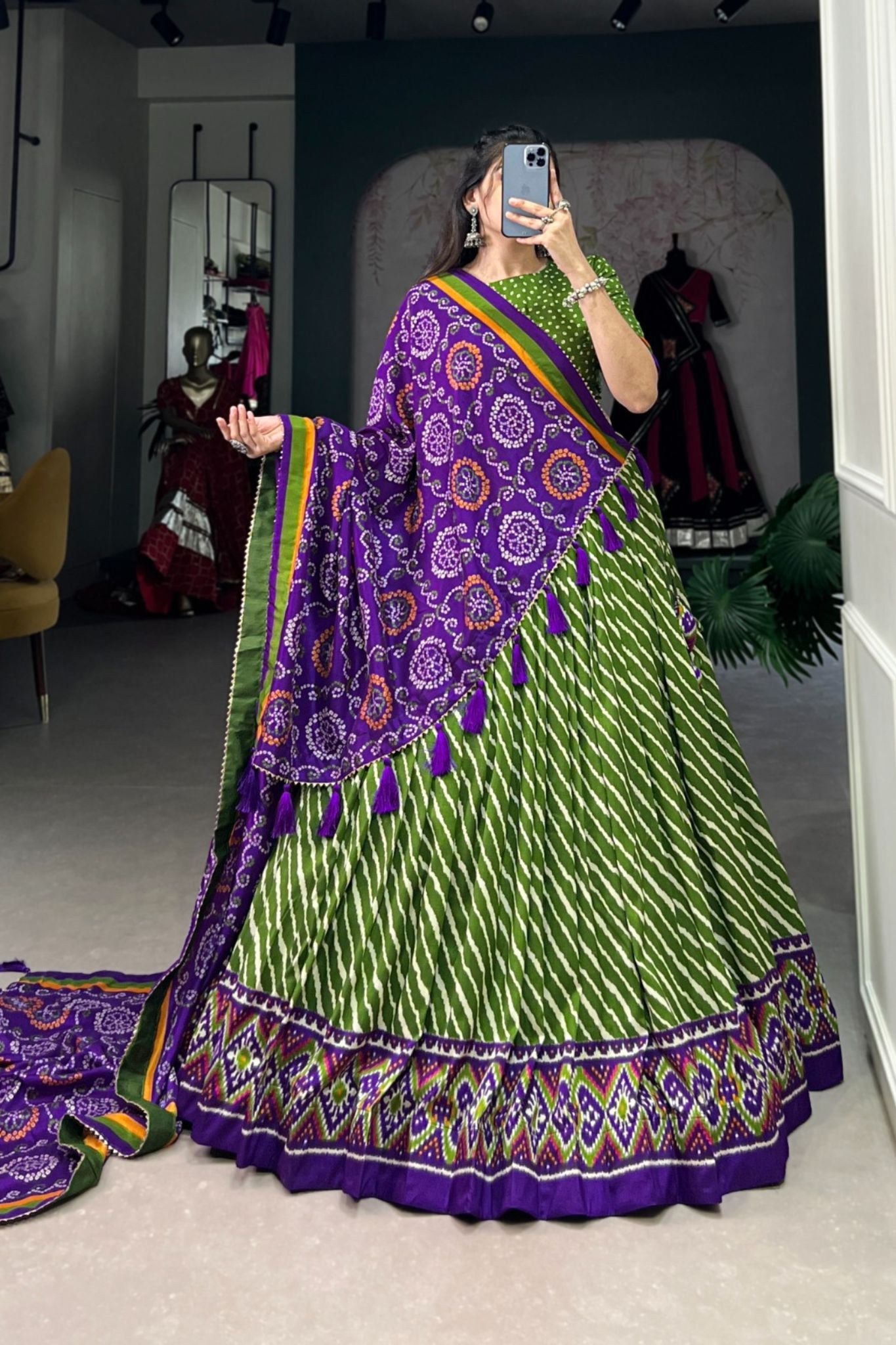 Embrace Patola Leheriyu Printed Lehenga Choli