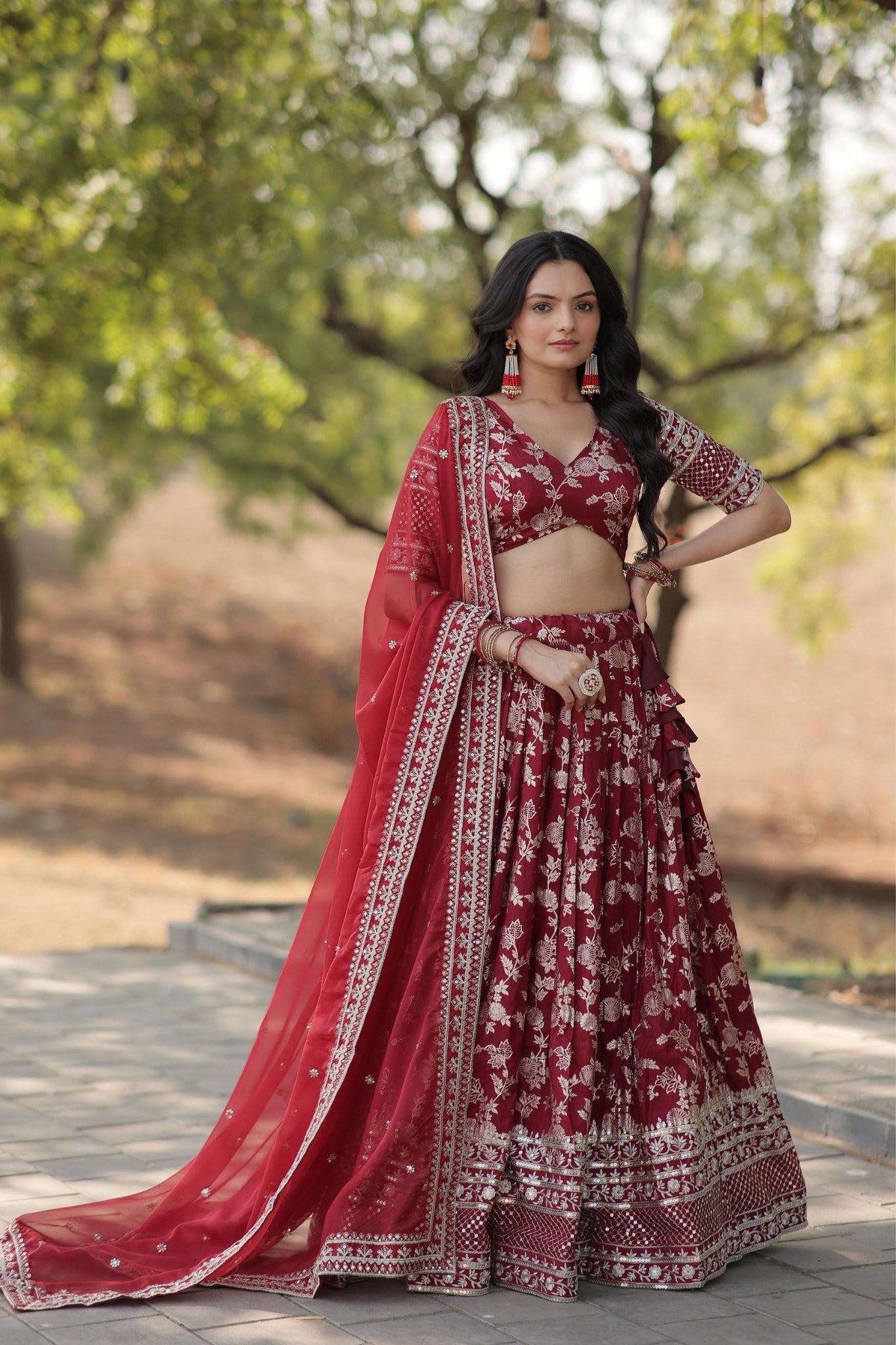 Pure Viscose Stylish Designer Jacquard Lehenga Choli