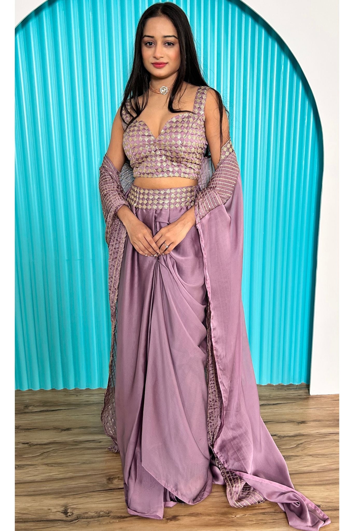 Premium Indo Western Kasturi Silk Outfit For Women