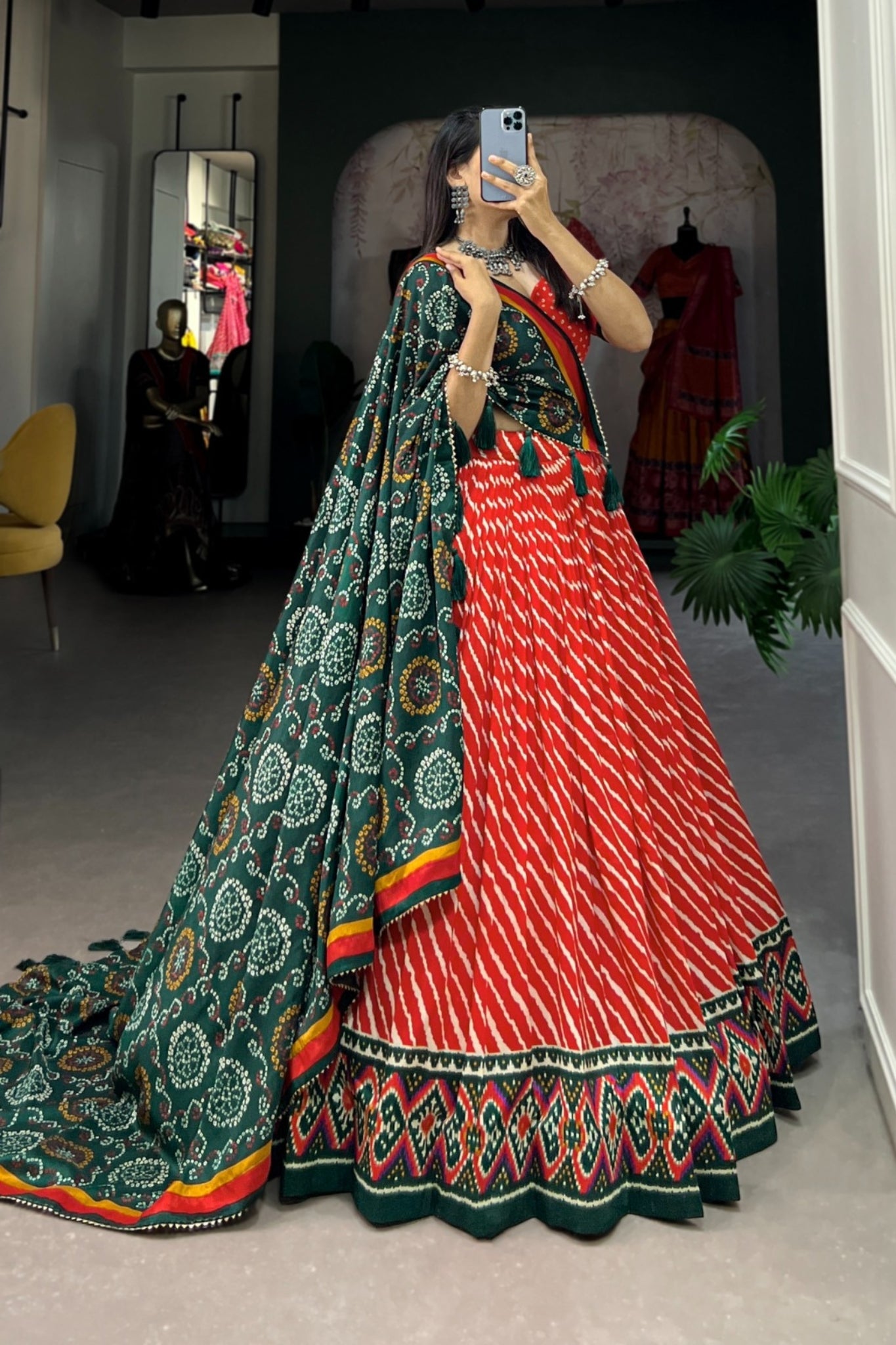 Embrace Patola Leheriyu Printed Lehenga Choli