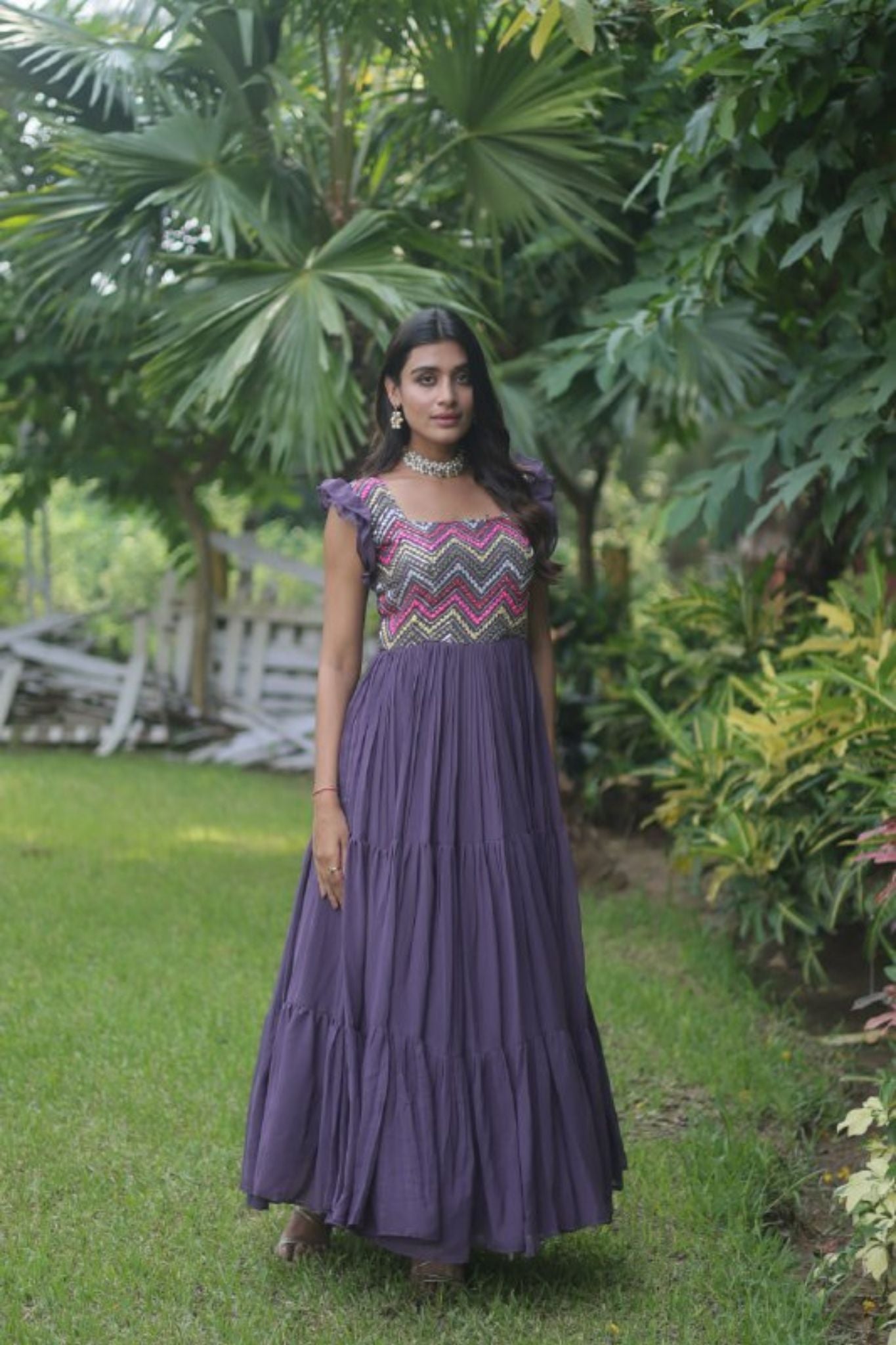The Allure Of Readymade Georgette Gowns With Sequins And Embroidery Work
