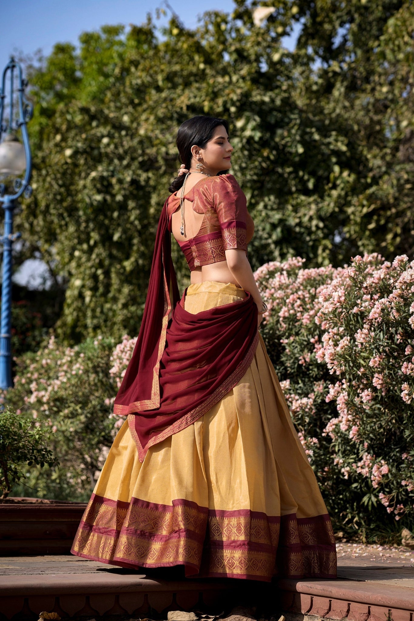 South Style Kanchipuram Silk Lehenga Choli