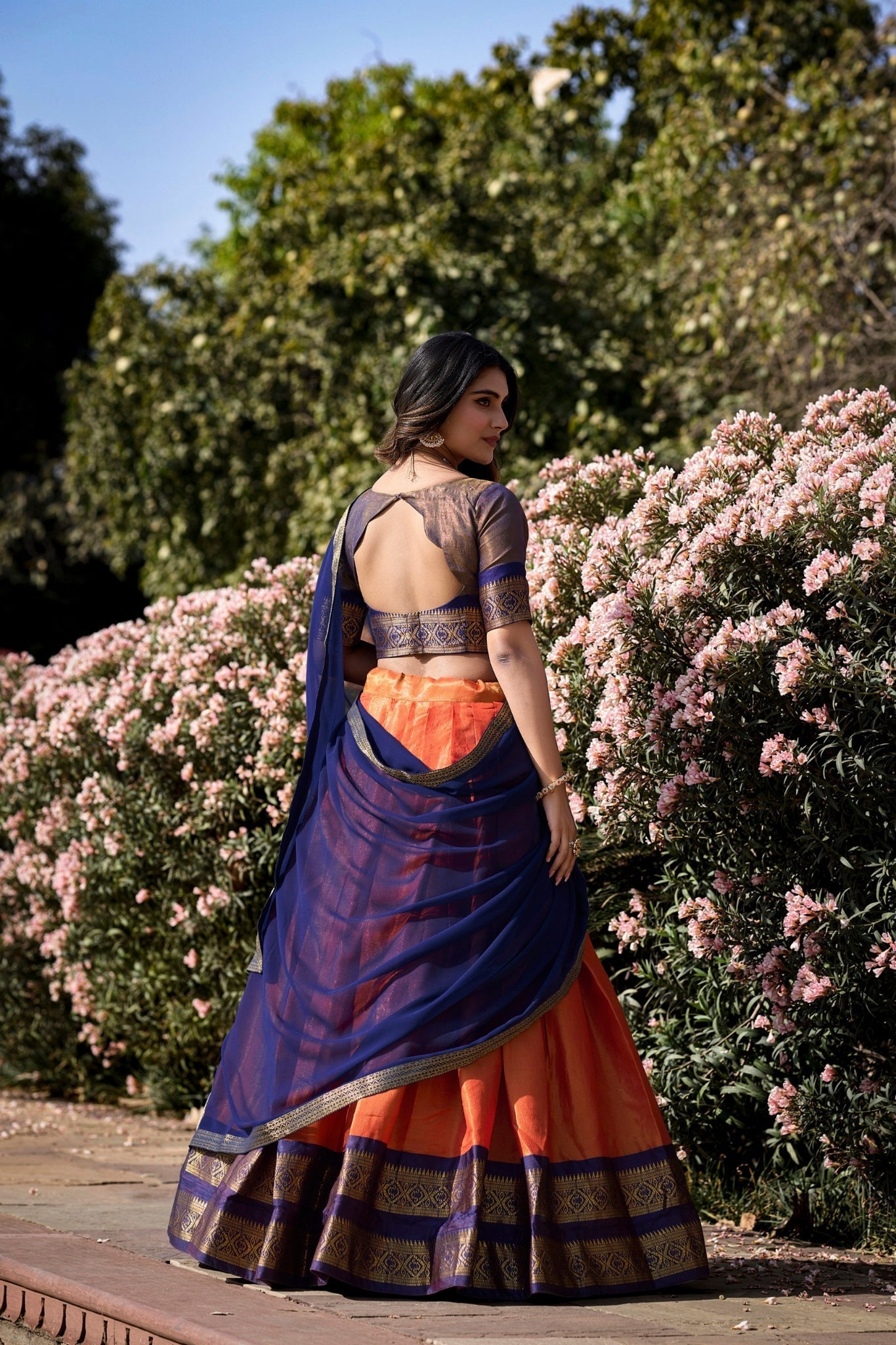 South Style Kanchipuram Silk Lehenga Choli