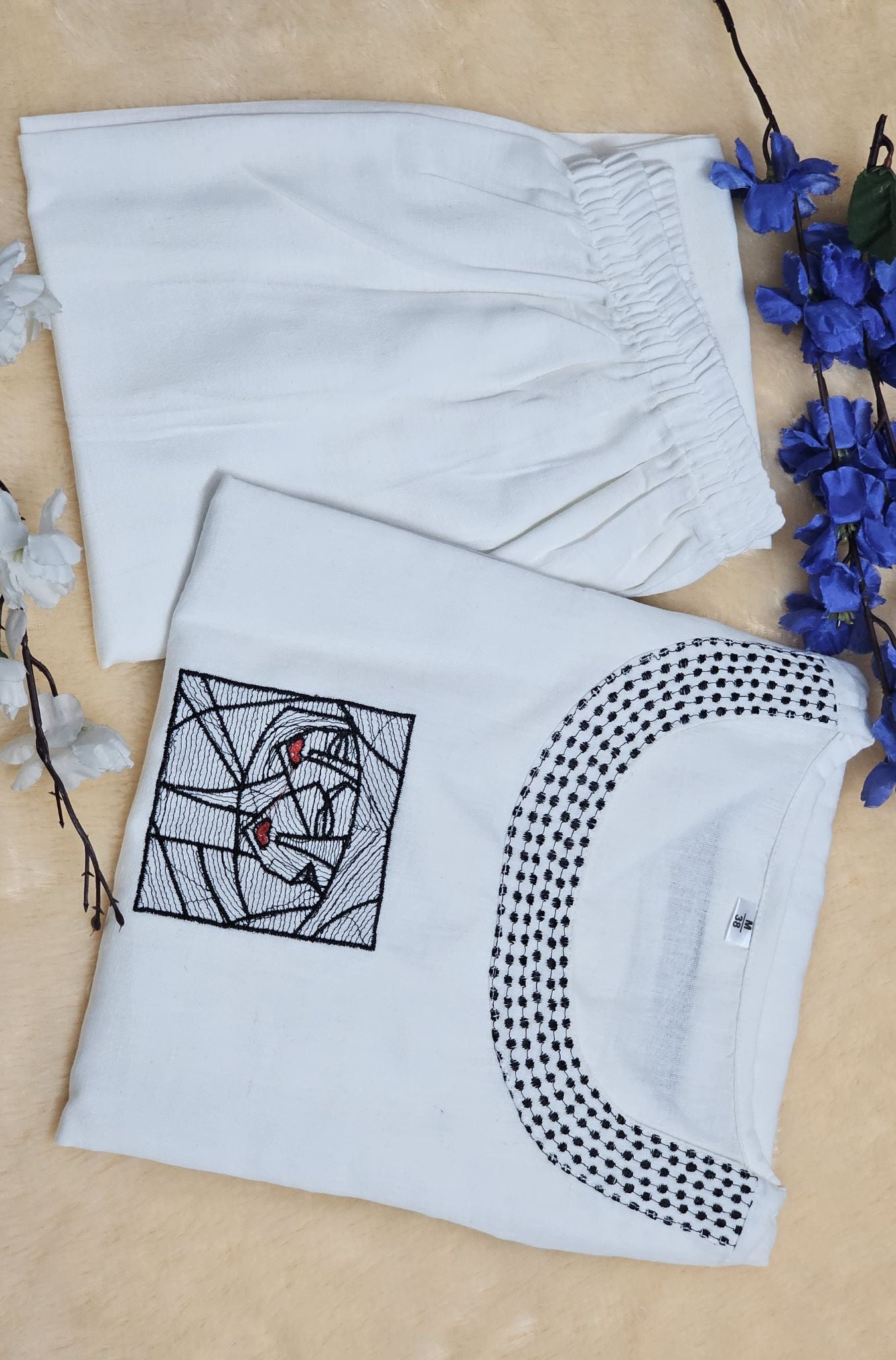 white Casual Were kurta set for Woman