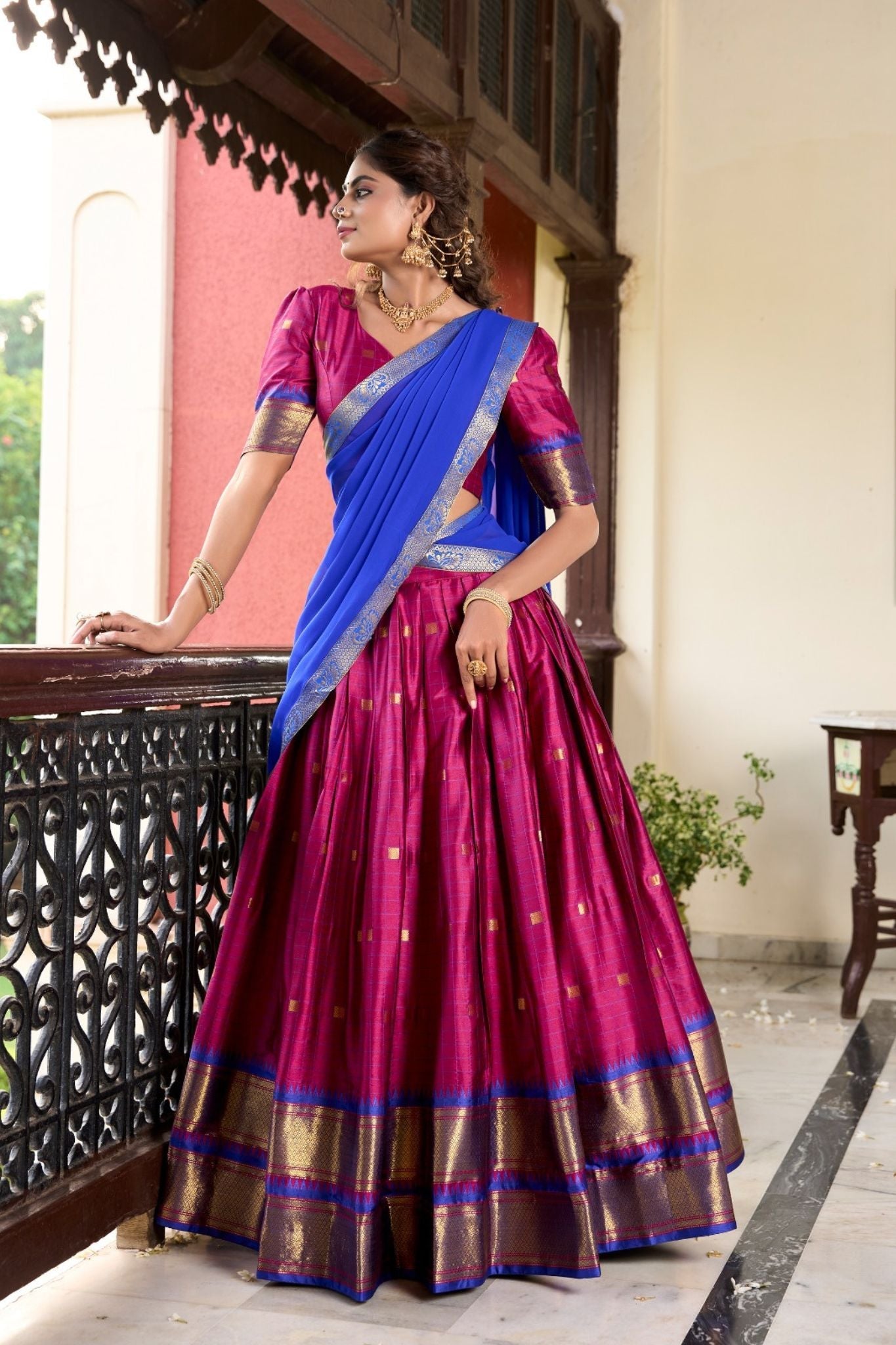 Cotton Silk Weaving Work Paithani Style Lehenga Choli