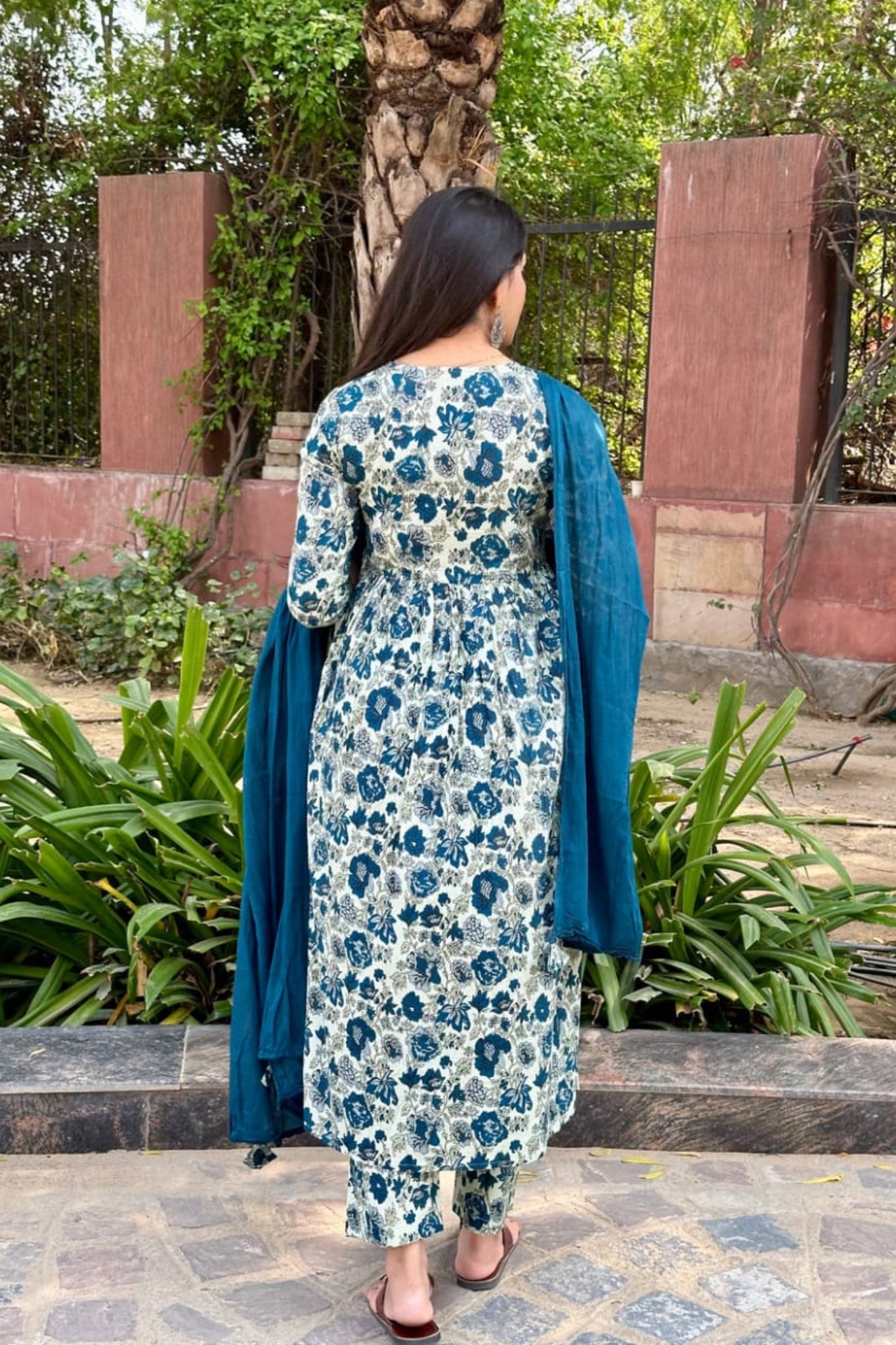 Jaipuri Hand Block Print Anarkali Dress