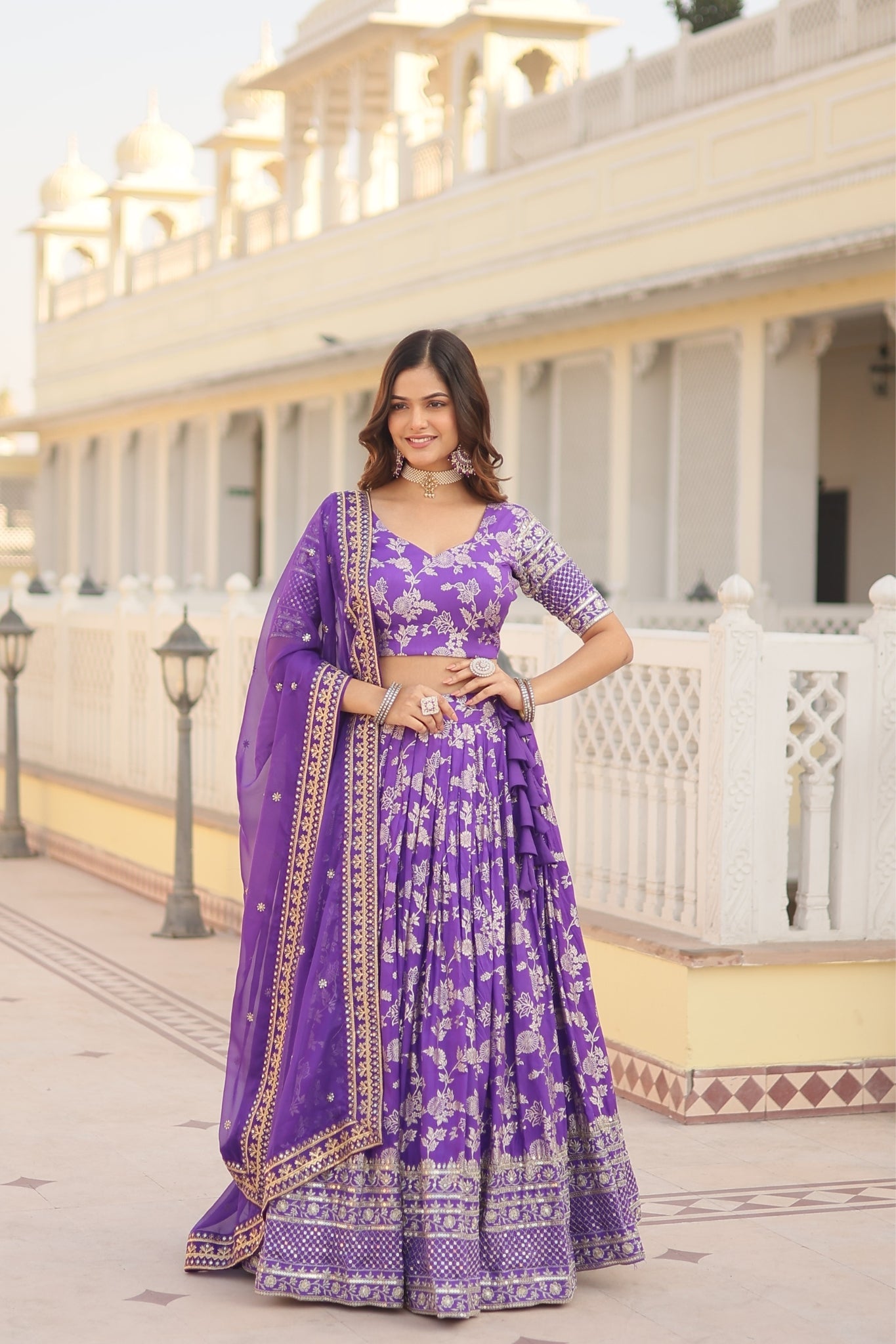 Pure Viscose Stylish Designer Jacquard Lehenga Choli