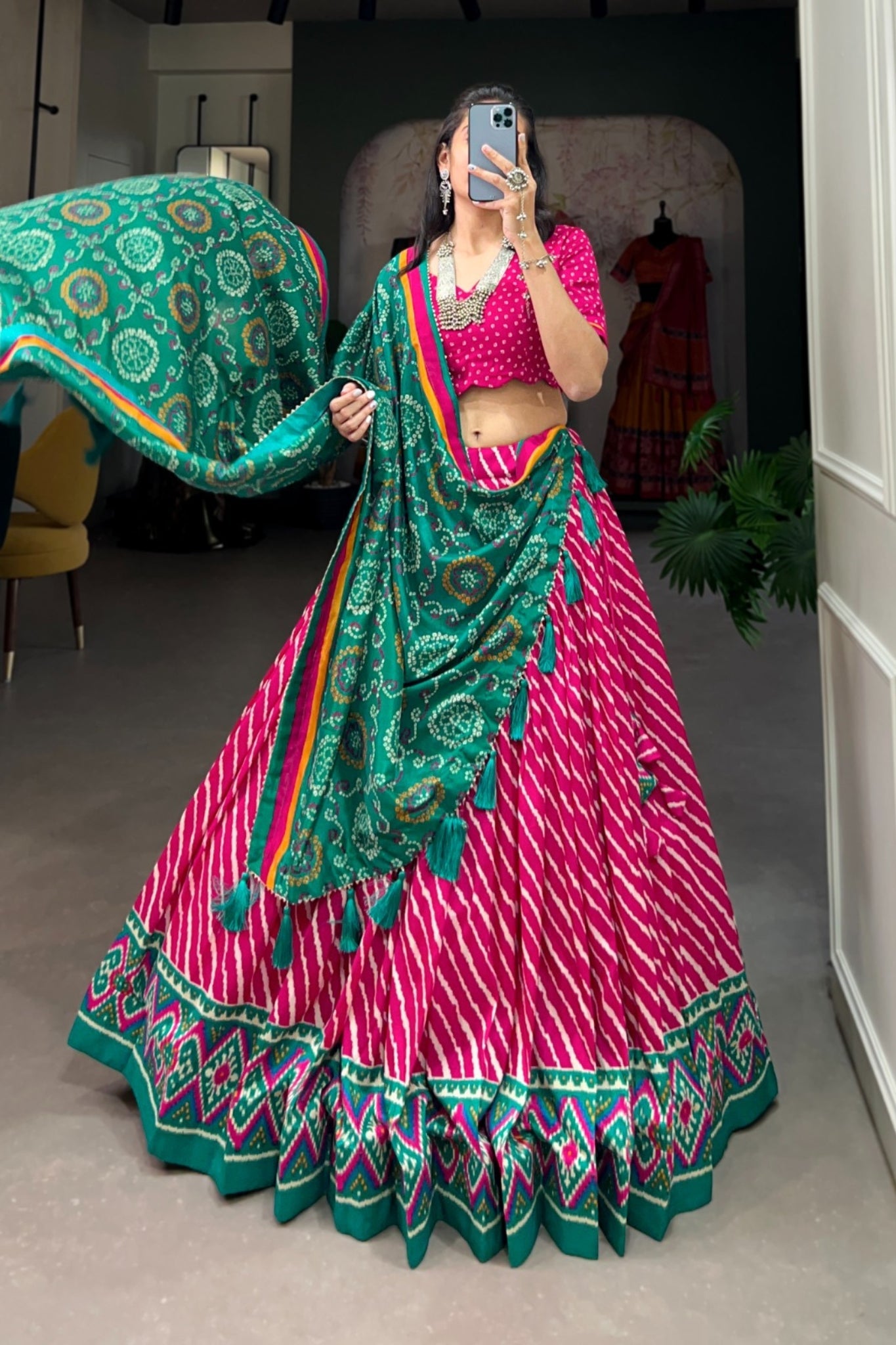 Embrace Patola Leheriyu Printed Lehenga Choli