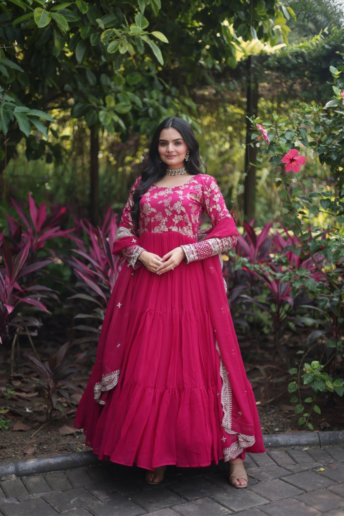 Elegant Anarkali Gown And Dupatta Set