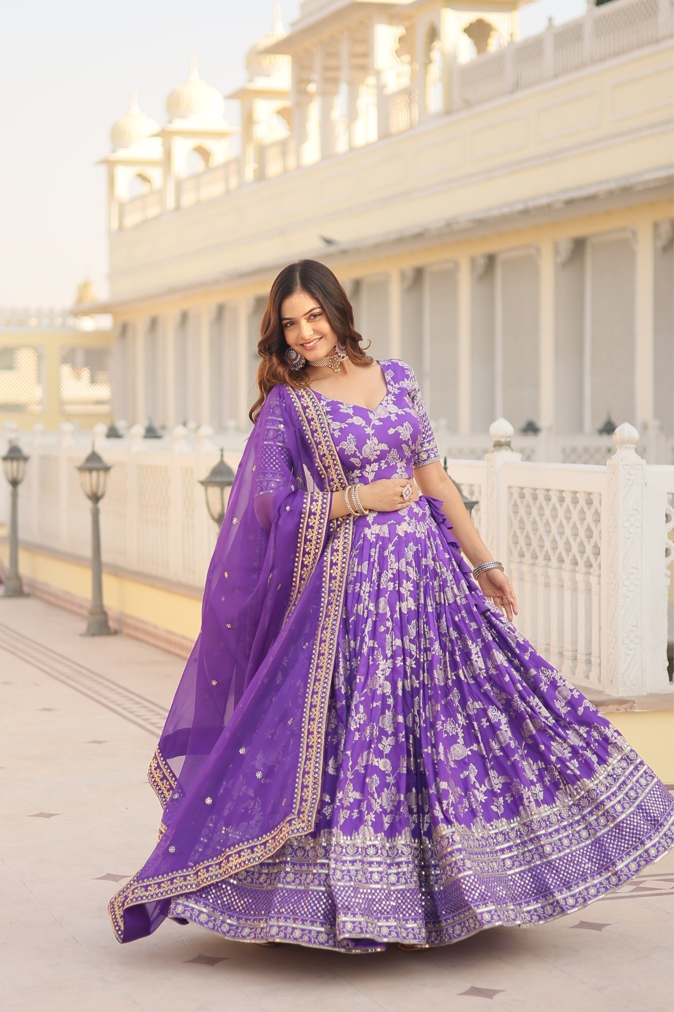 Pure Viscose Stylish Designer Jacquard Lehenga Choli