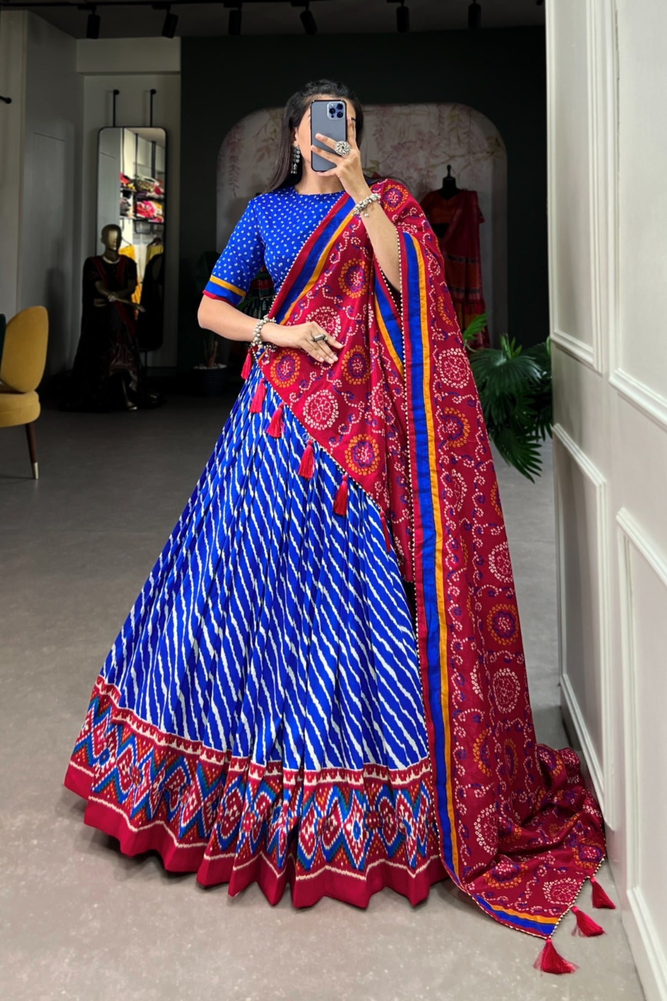 Embrace Patola Leheriyu Printed Lehenga Choli