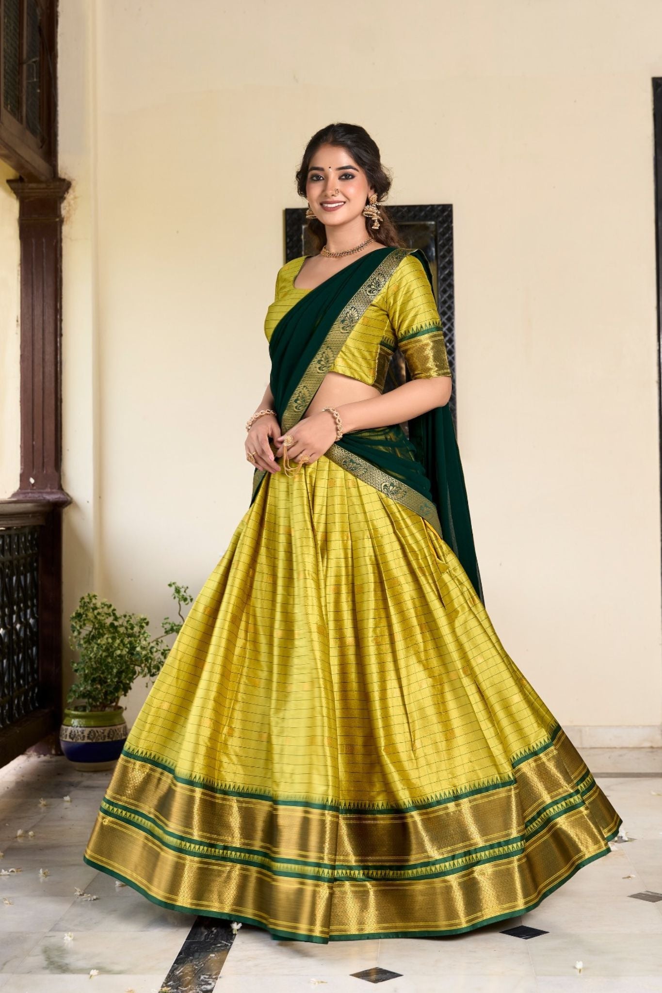 Cotton Silk Weaving Work Paithani Style Lehenga Choli